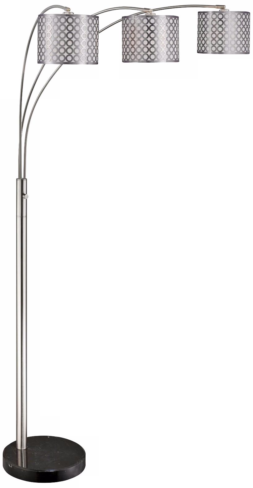 Lite Source Netto 3-Light Arch Polished Steel Floor Lamp