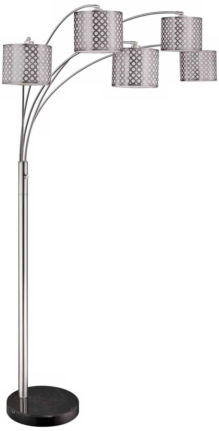 Lite Source Netto 5-Light Arch Polished Steel Floor Lamp