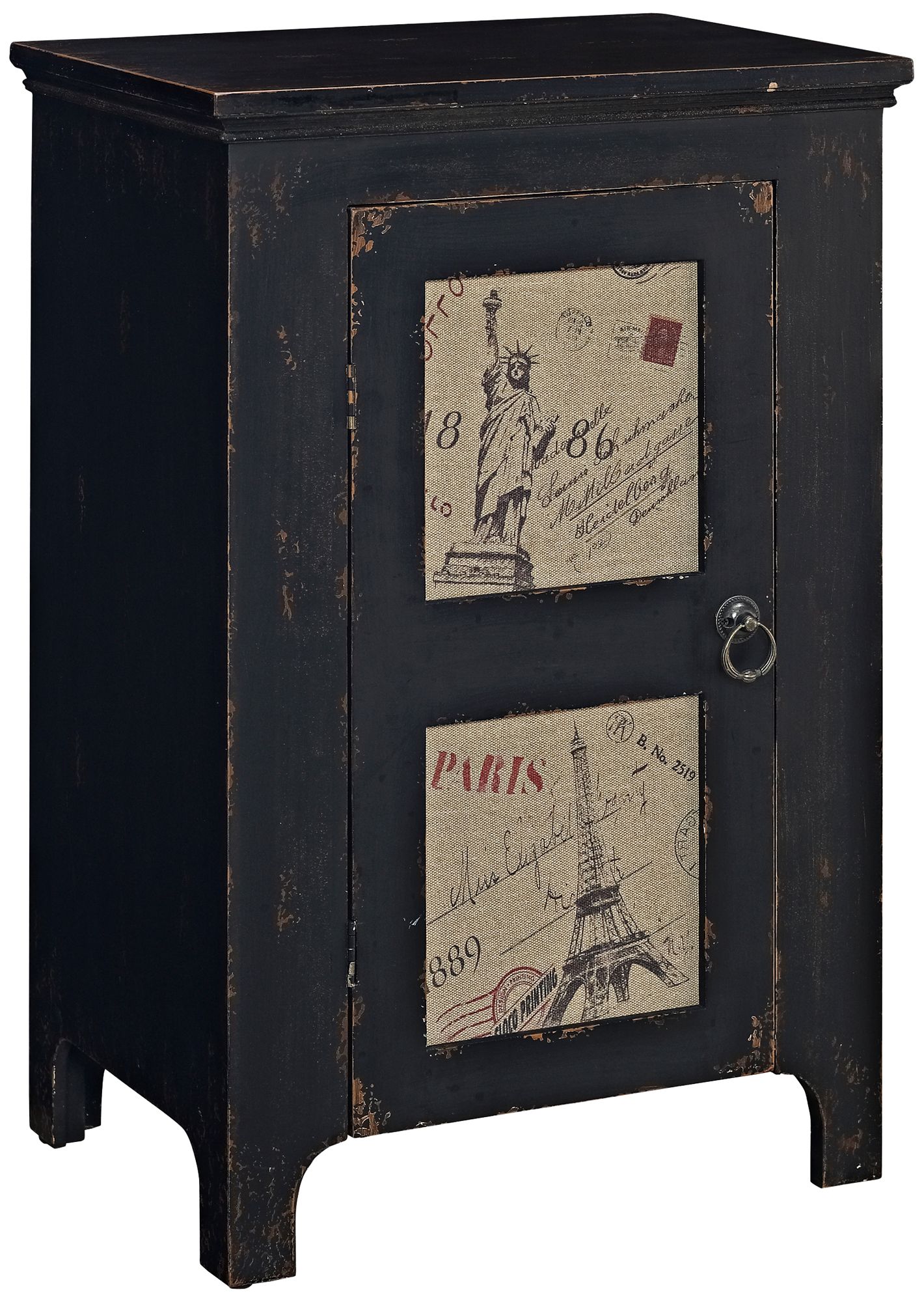 International 1-Door Black End Table
