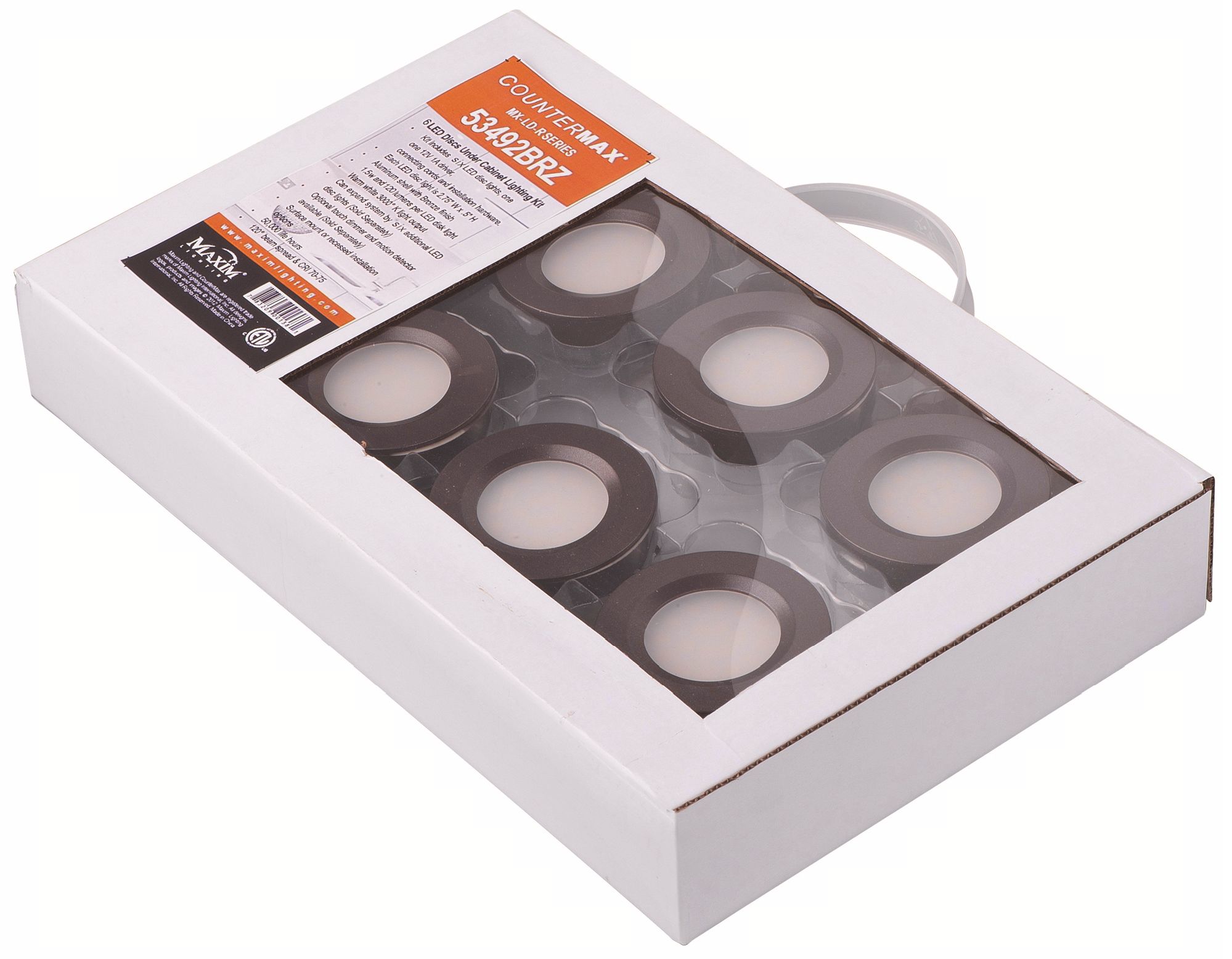 LED 6-Light Bronze Under Cabinet  Puck Light Kit