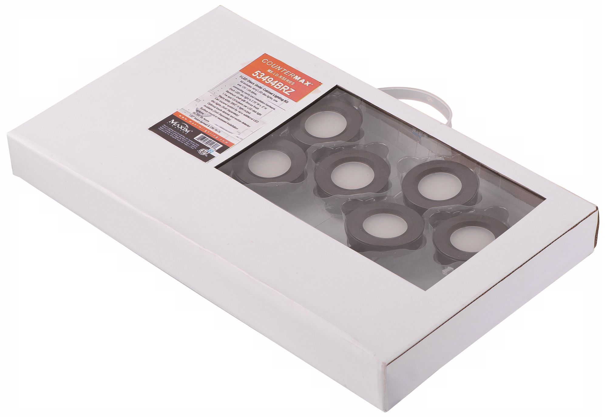 LED 9-Light Bronze Under Cabinet Puck Light Kit