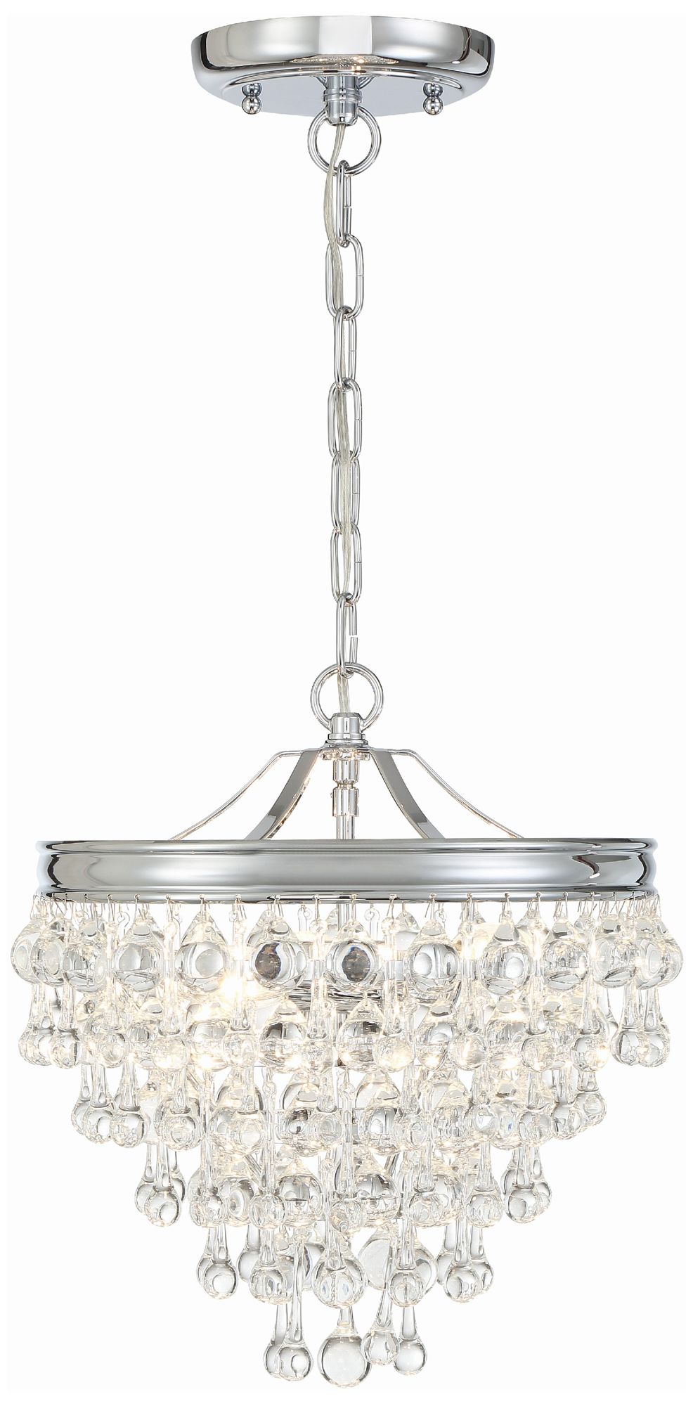Calypso 12" Wide Crystal and Chrome Chandelier