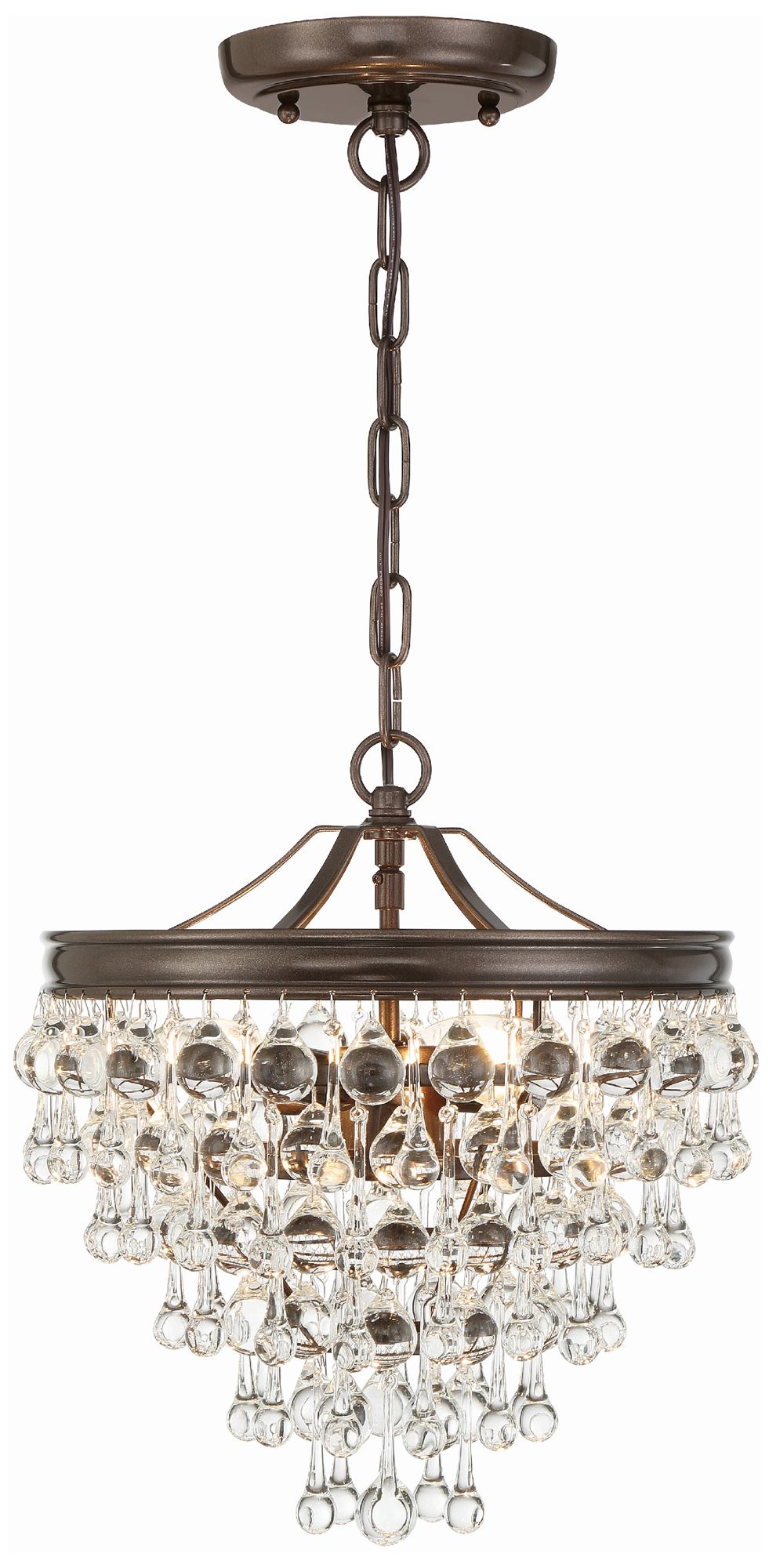 Calypso 12" Wide Crystal Vibrant Bronze Chandelier