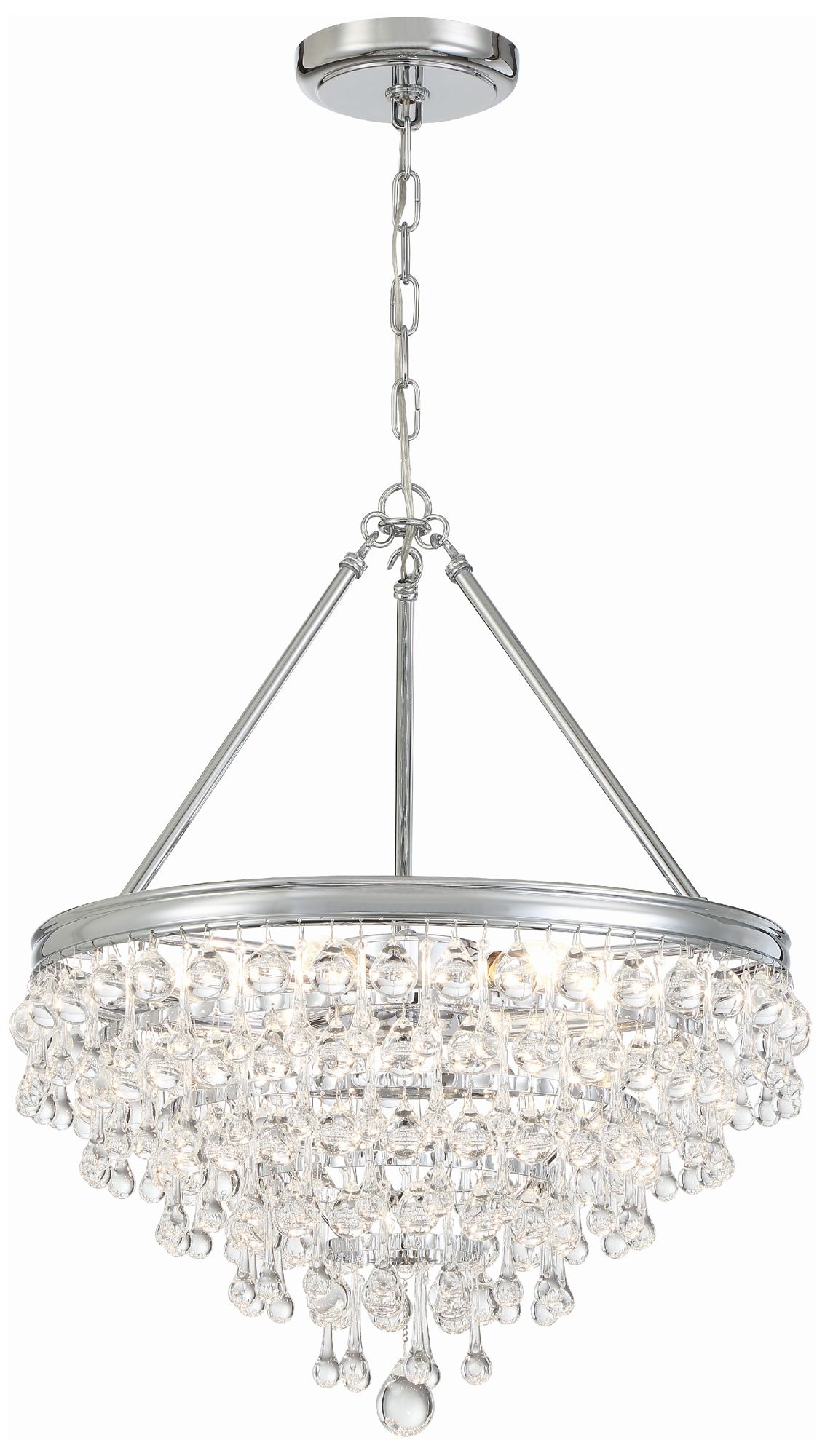 Calypso 20" Wide Crystal and Chrome Chandelier