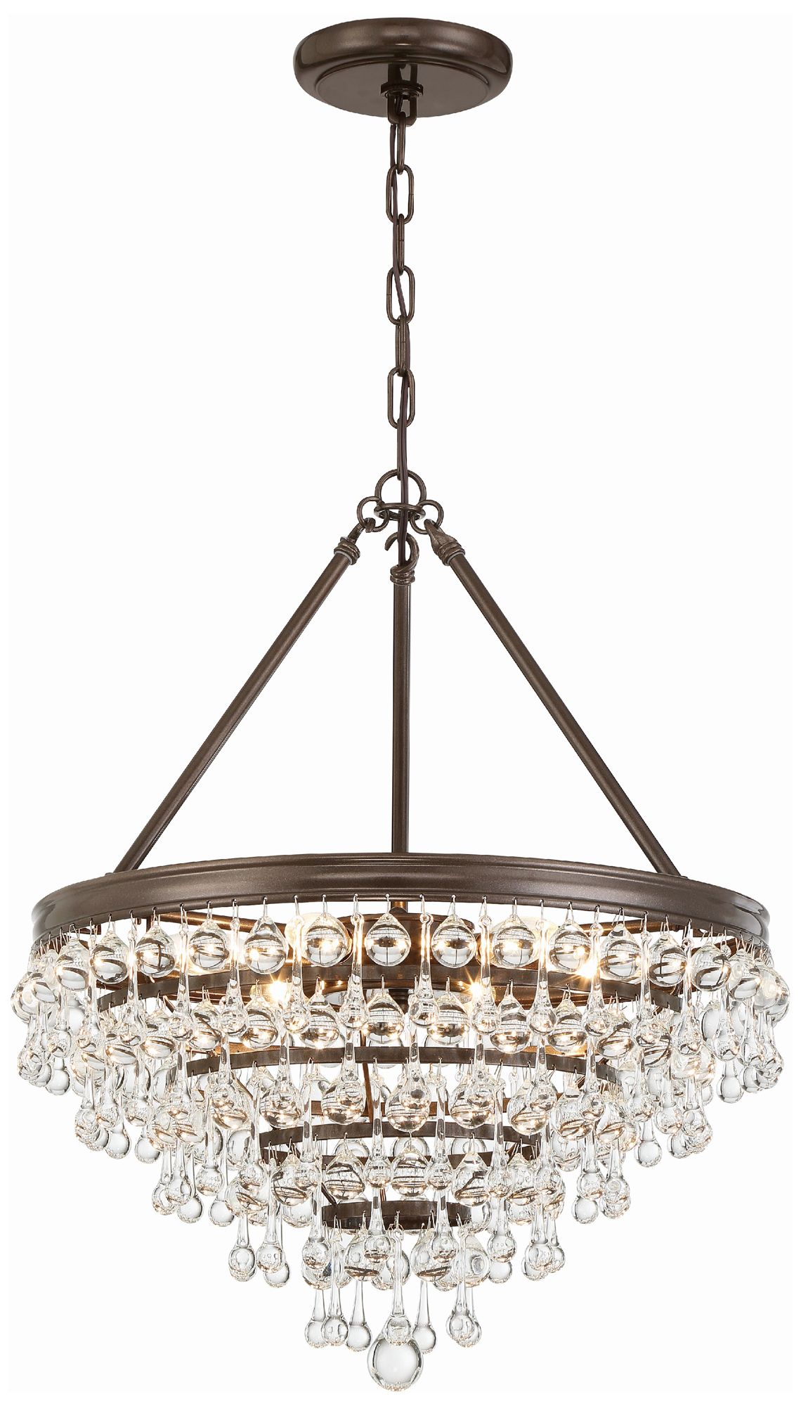 Calypso 20" Wide Crystal Vibrant Bronze Chandelier