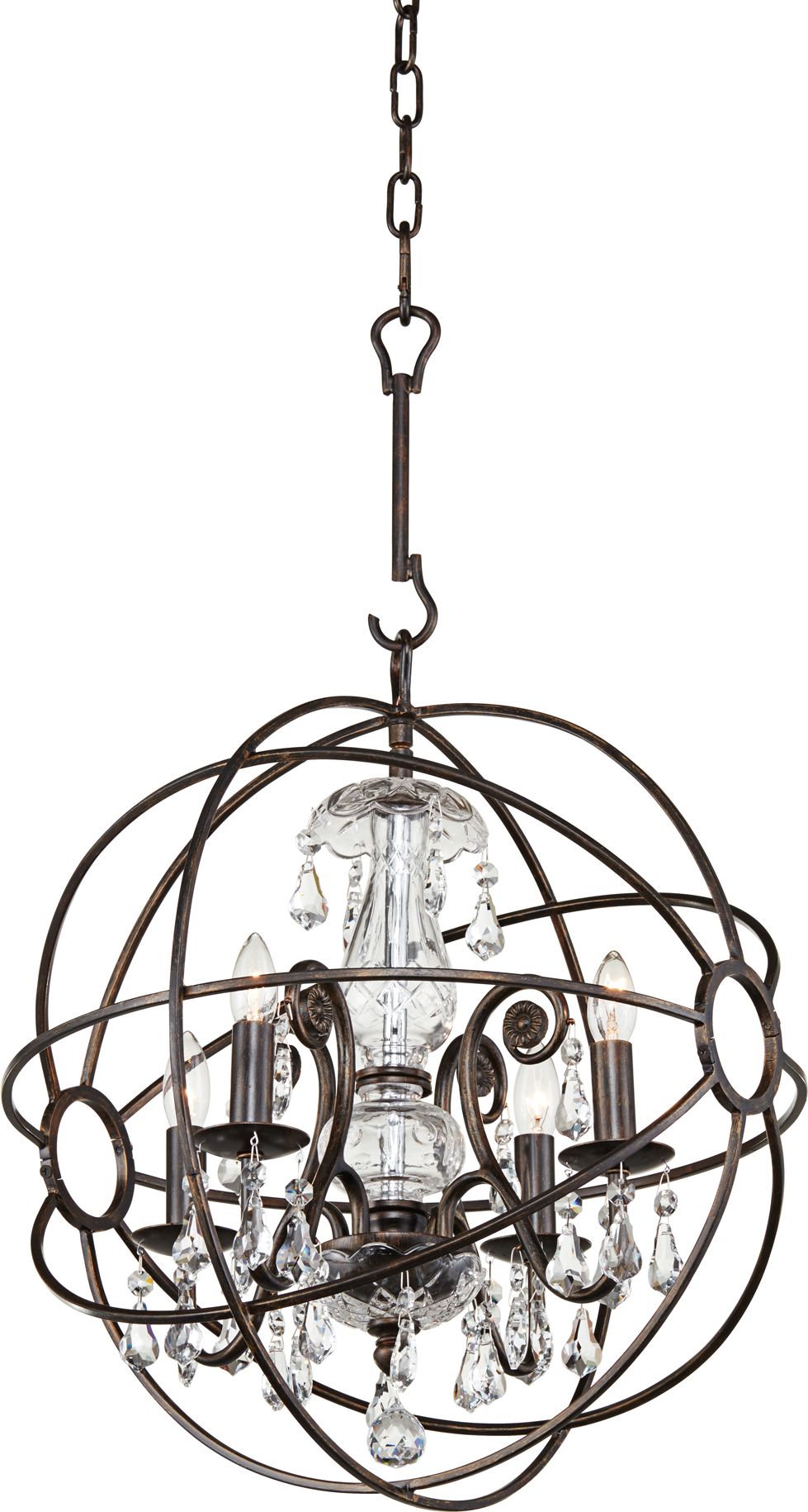 Solaris 17" Wide English Bronze Chandelier