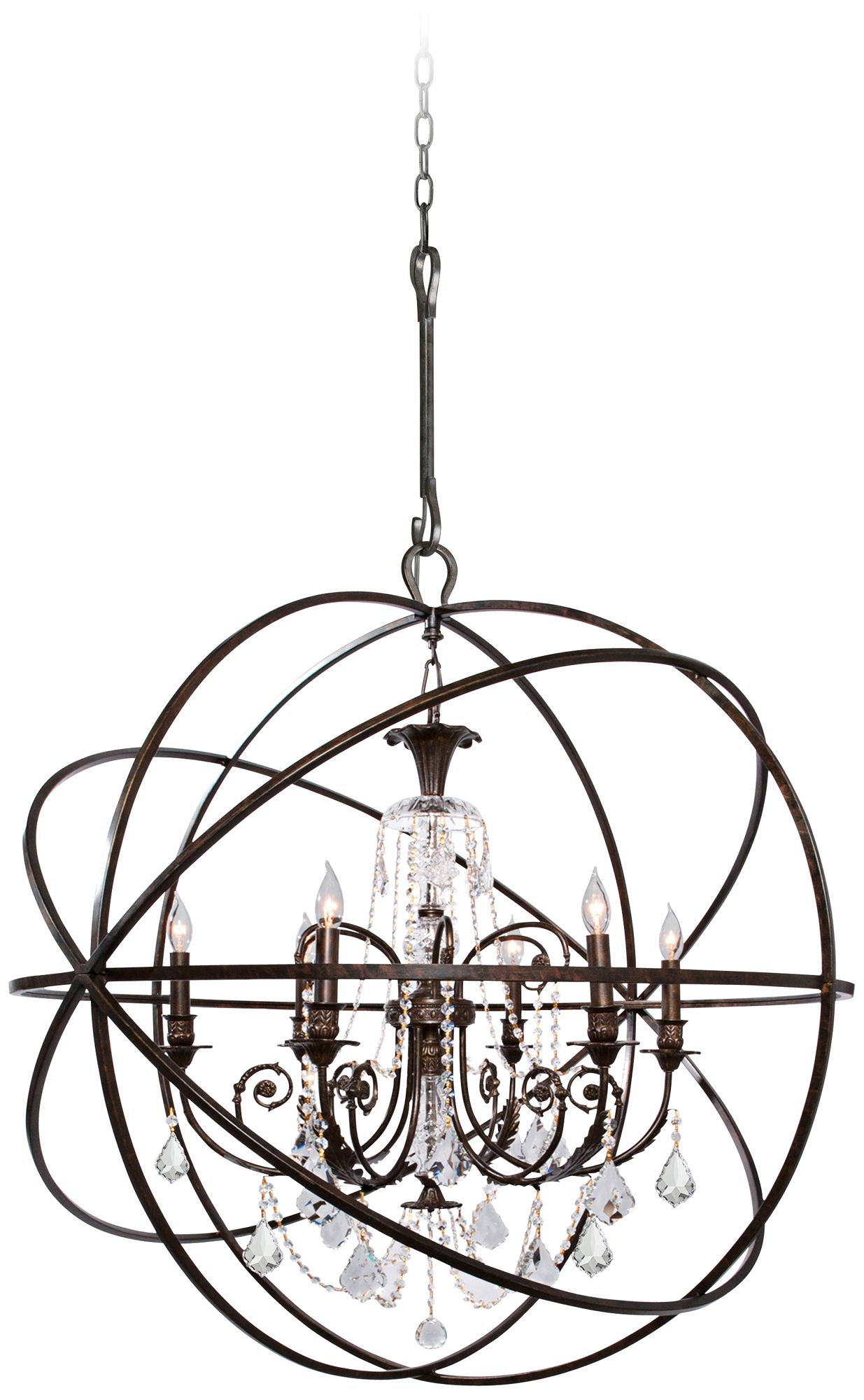 Solaris 40" Wide English Bronze Chandelier