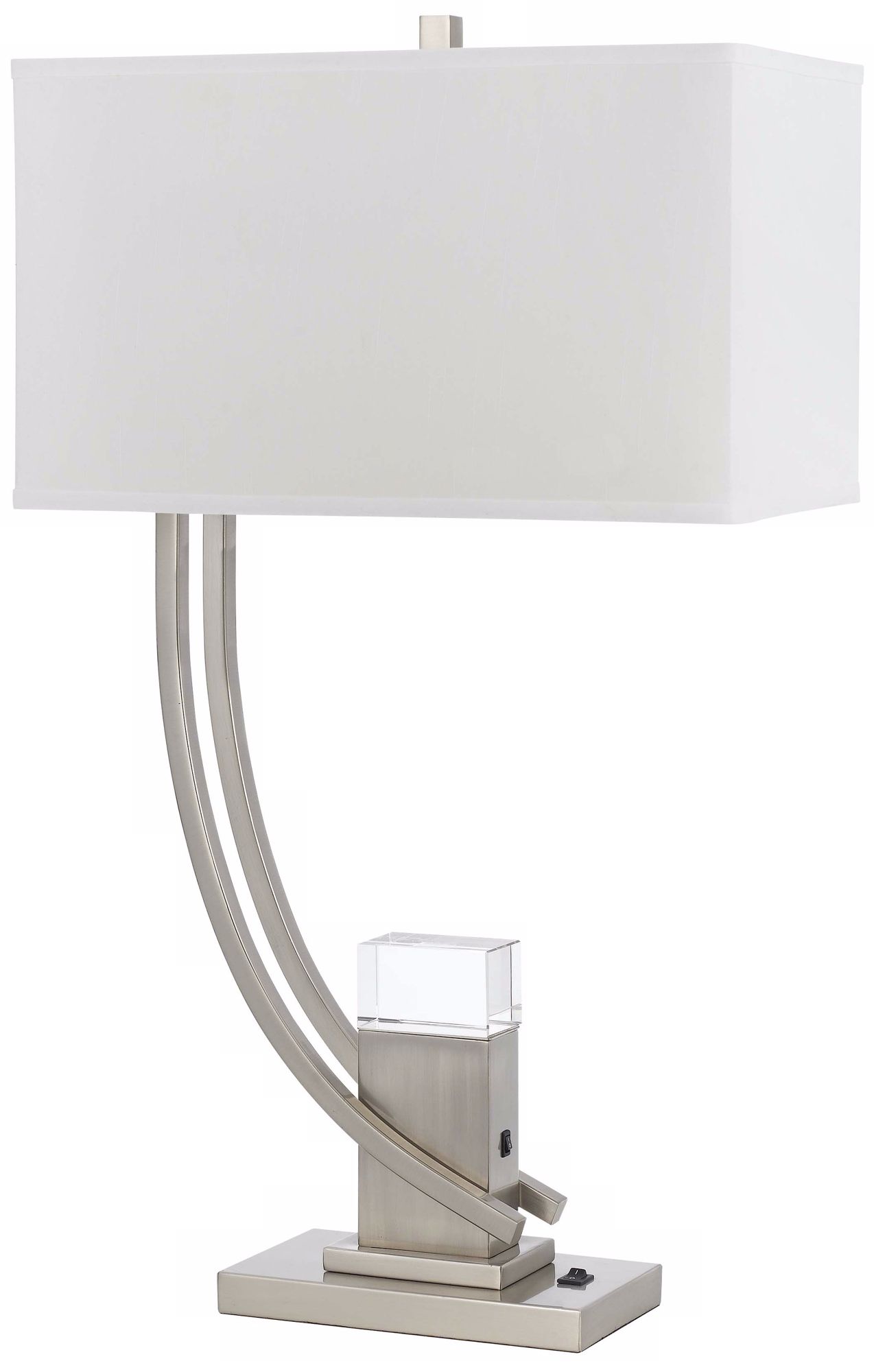 Scaffold Crystal and Metal LED Night Light Table Lamp