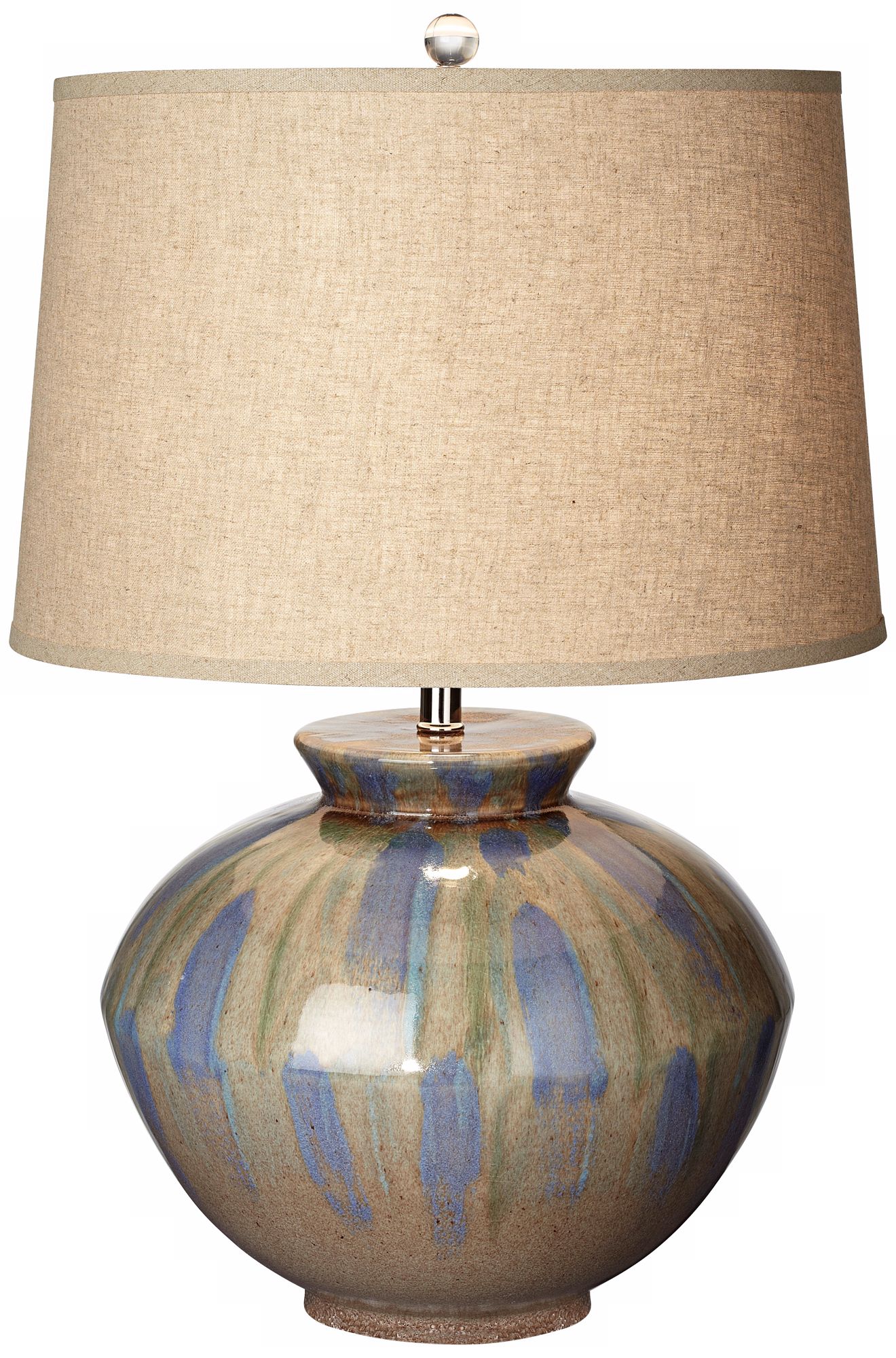 Dripped Blue Ceramic Table Lamp