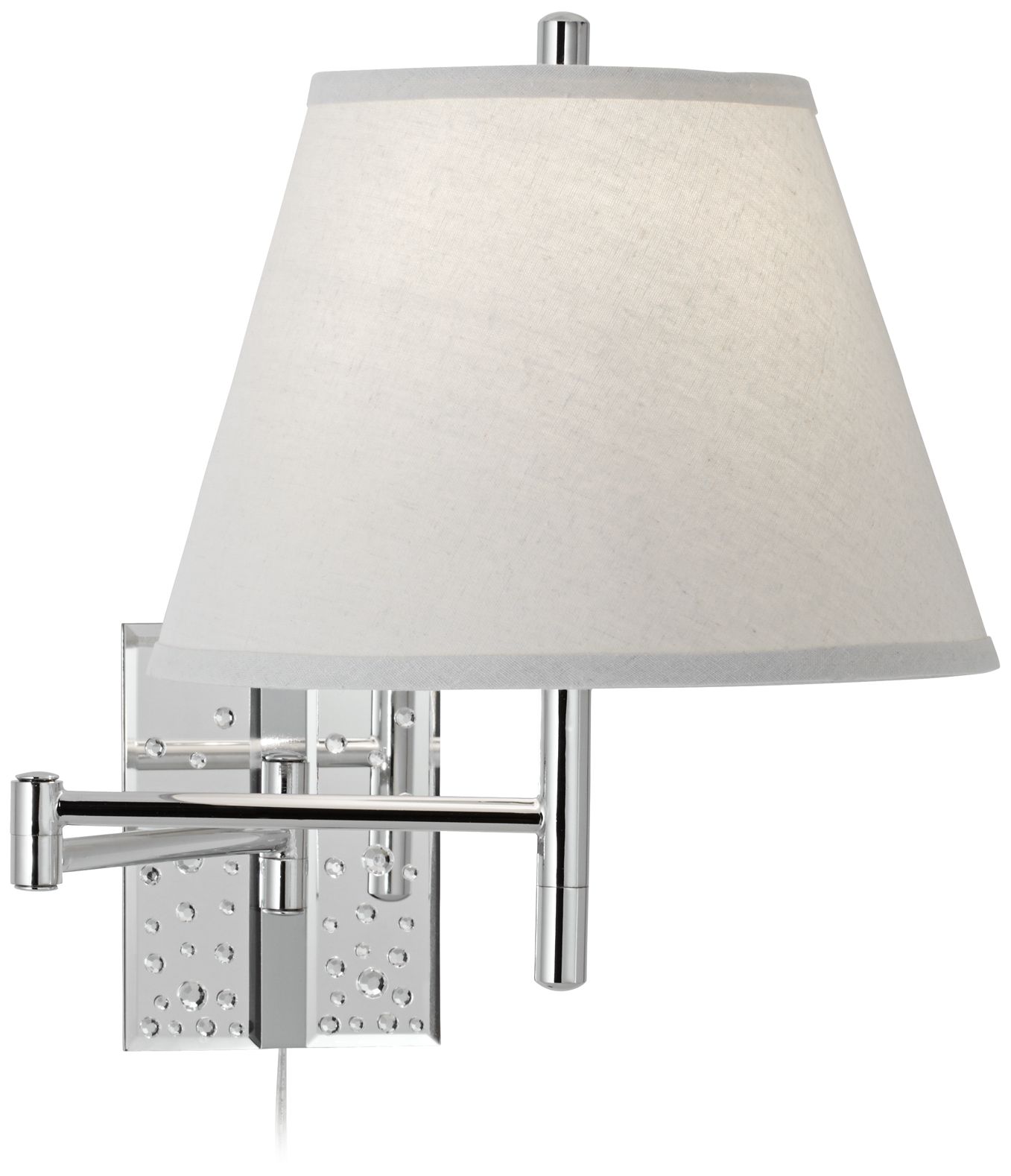 Crystal Bead Chrome Swing Arm Wall Lamp