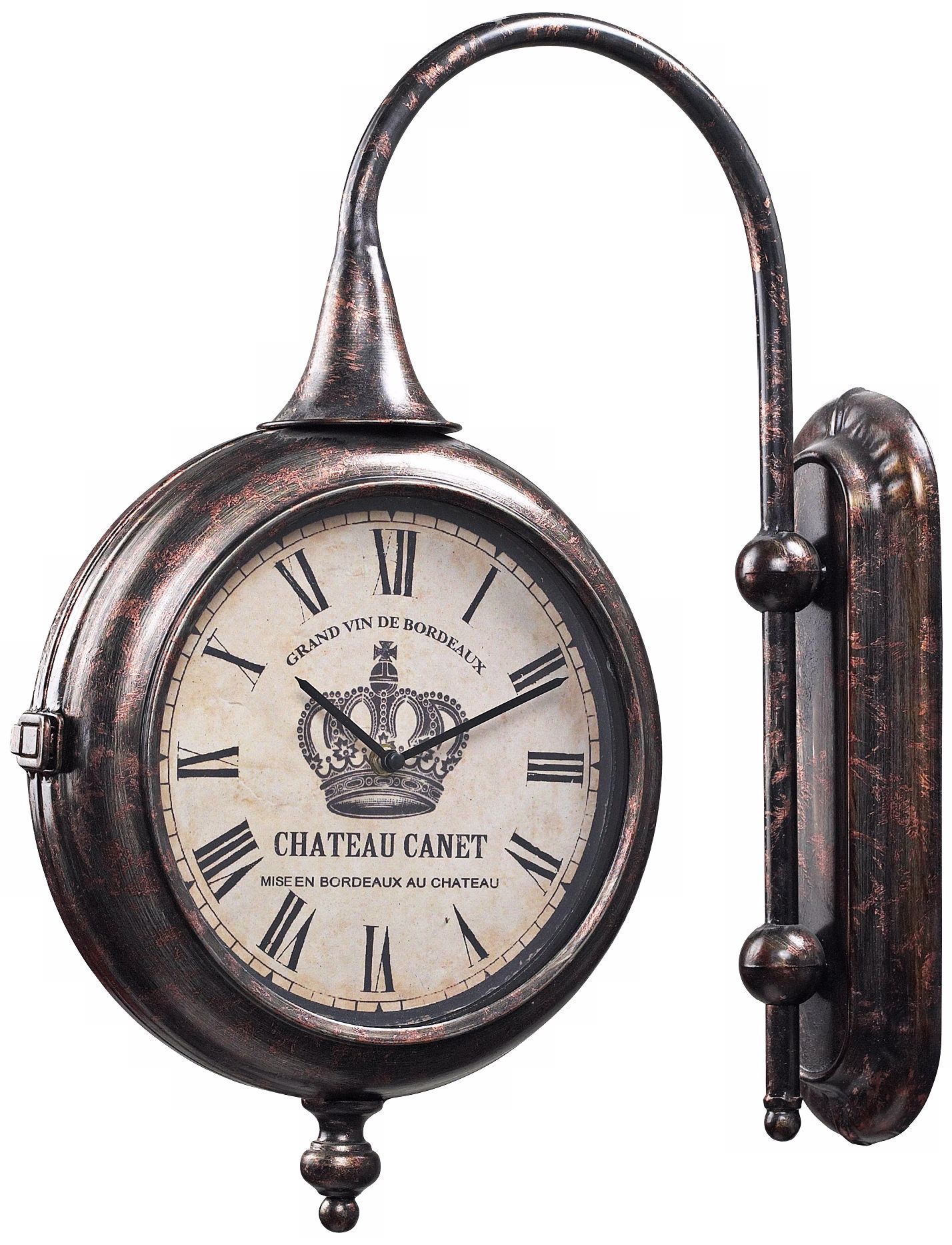 Chateau Canet Double-Sided 23" High Bronze Wall Clock