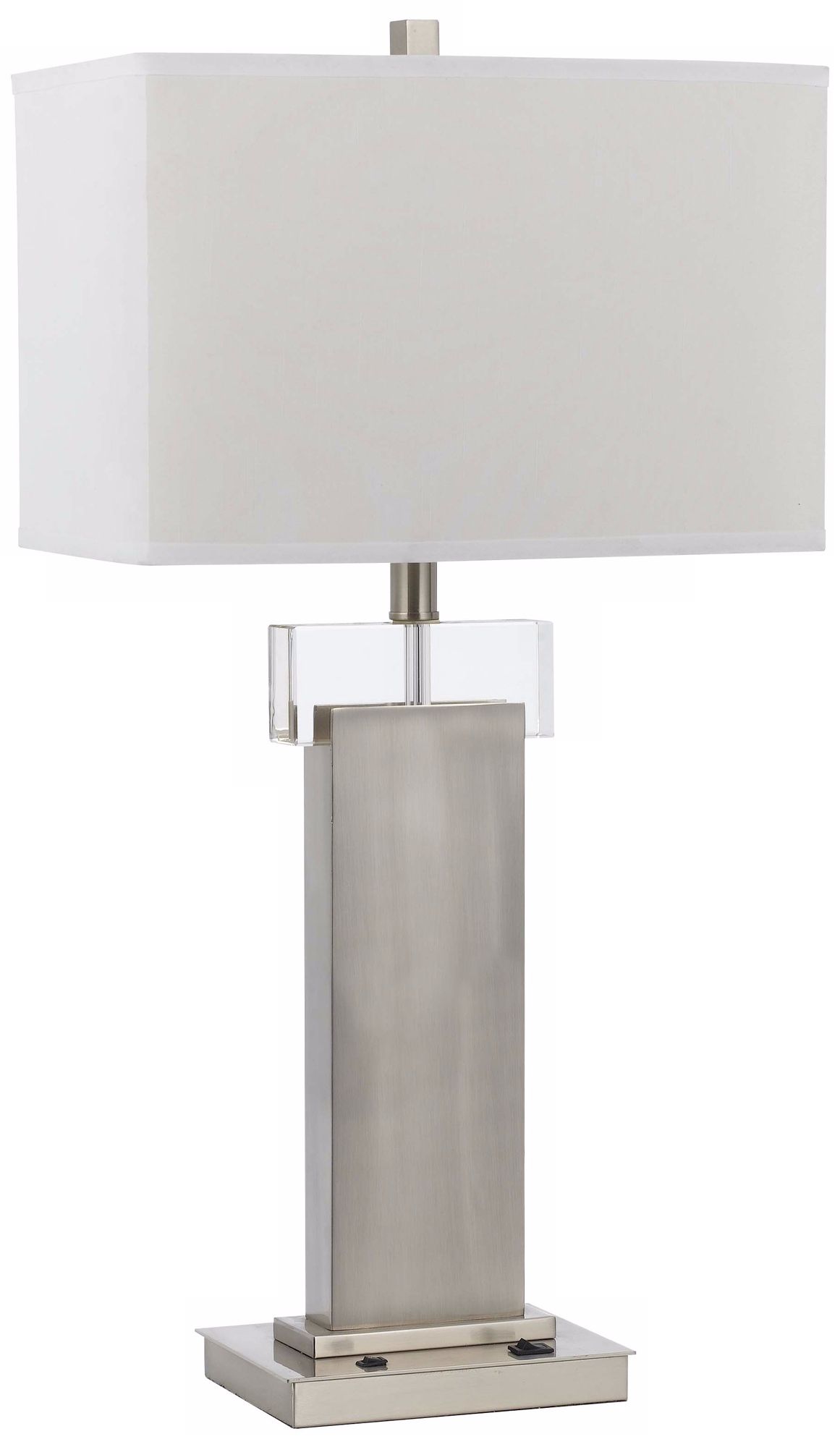 Geometric Metal and Crystal Table Lamp