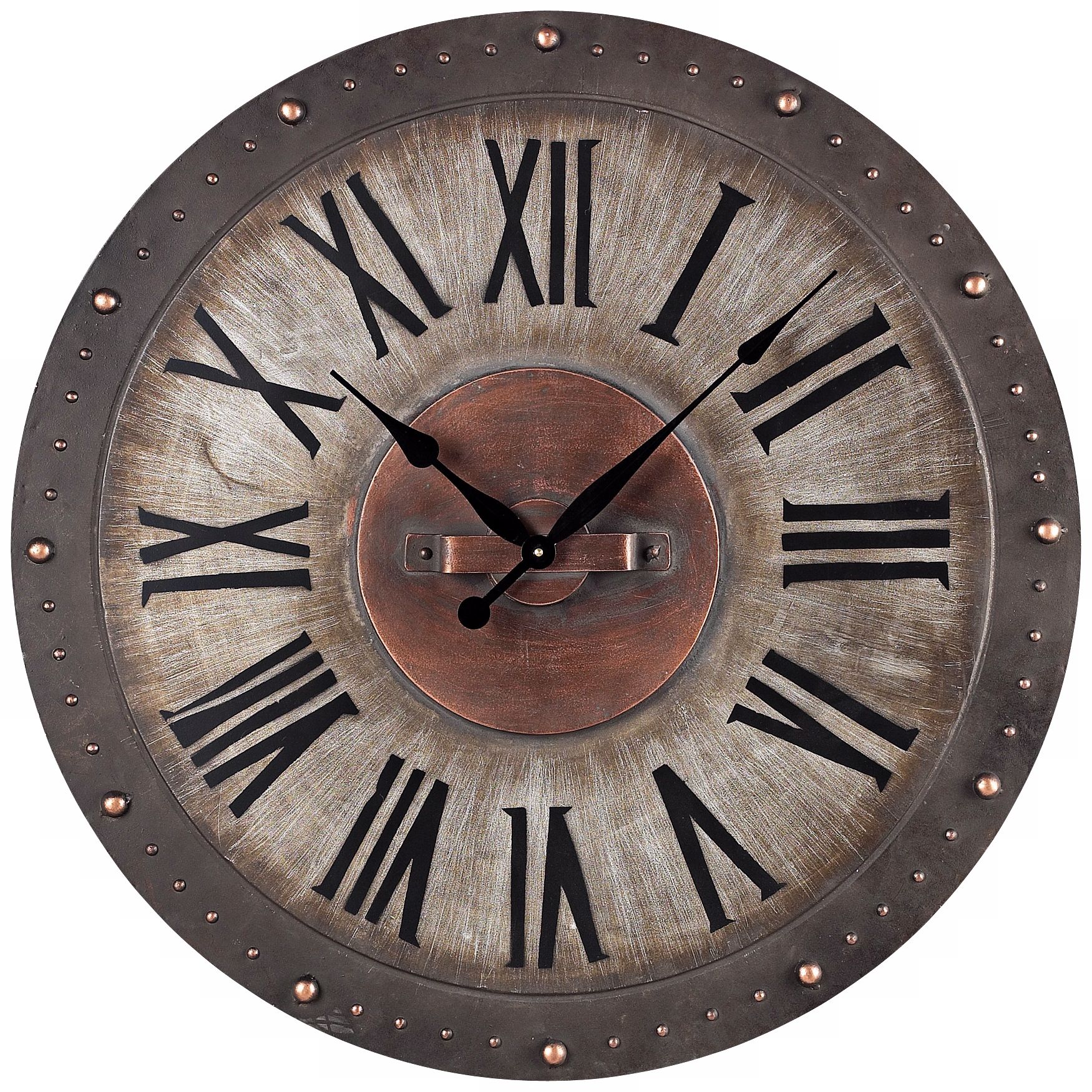 Gray Metal 24" Wide Outdoor Wall Clock