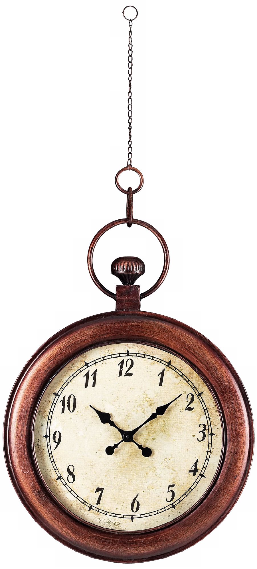 Antique Reproduction 45" High Bronze Hanging Clock