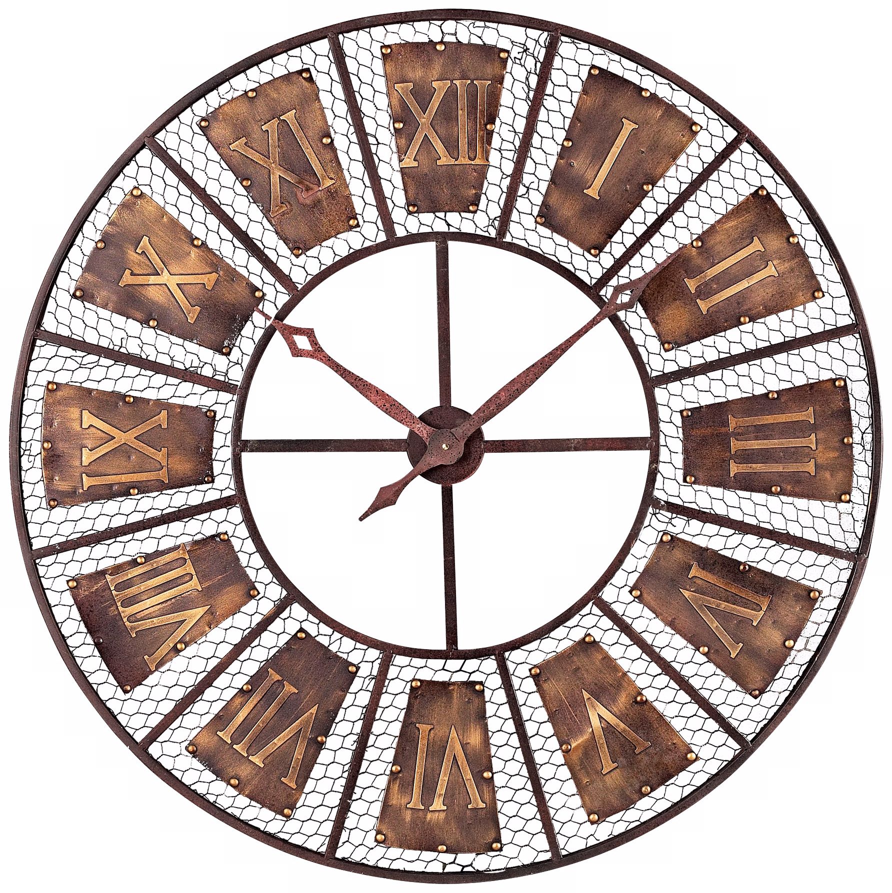 Bronze and Black 35" Wide Outdoor Wall Clock