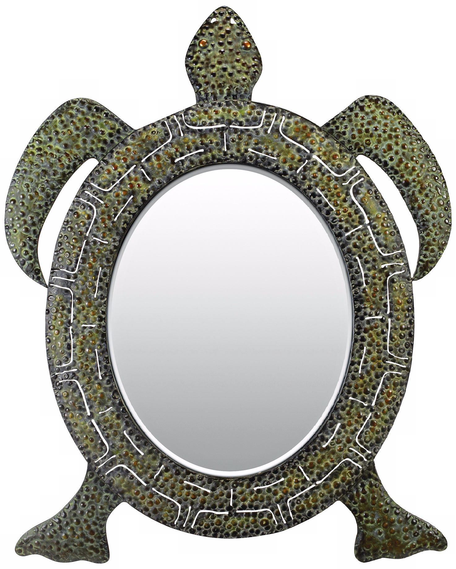 Reflecting Tortoise 41" High Green Wall Mirror