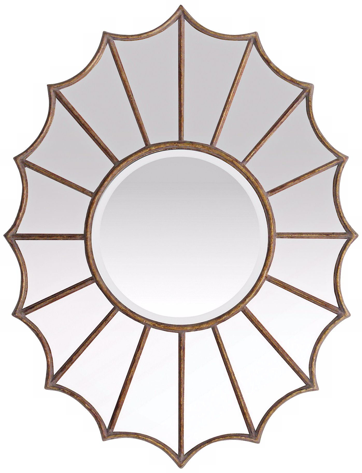 Victoria Starburst 42" High Gold Wall Mirror