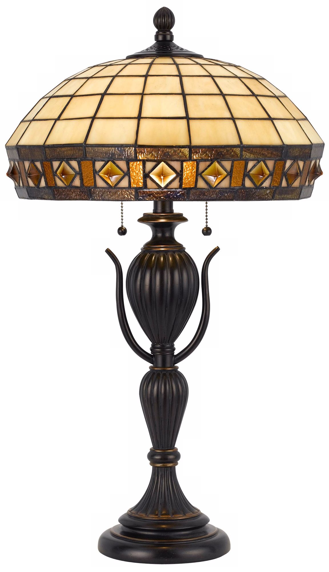 Tiffany-Style Dark Bronze Table Lamp