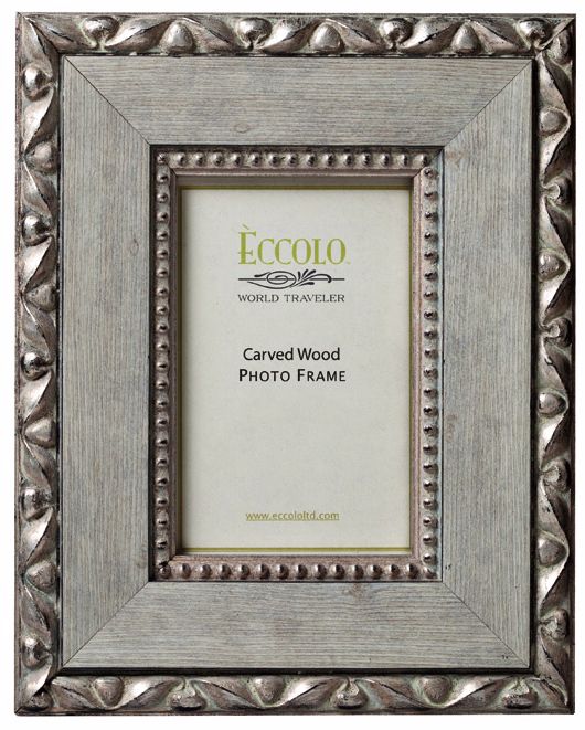 Giacomo Carved Wood 5x7 Gray Photo Frame