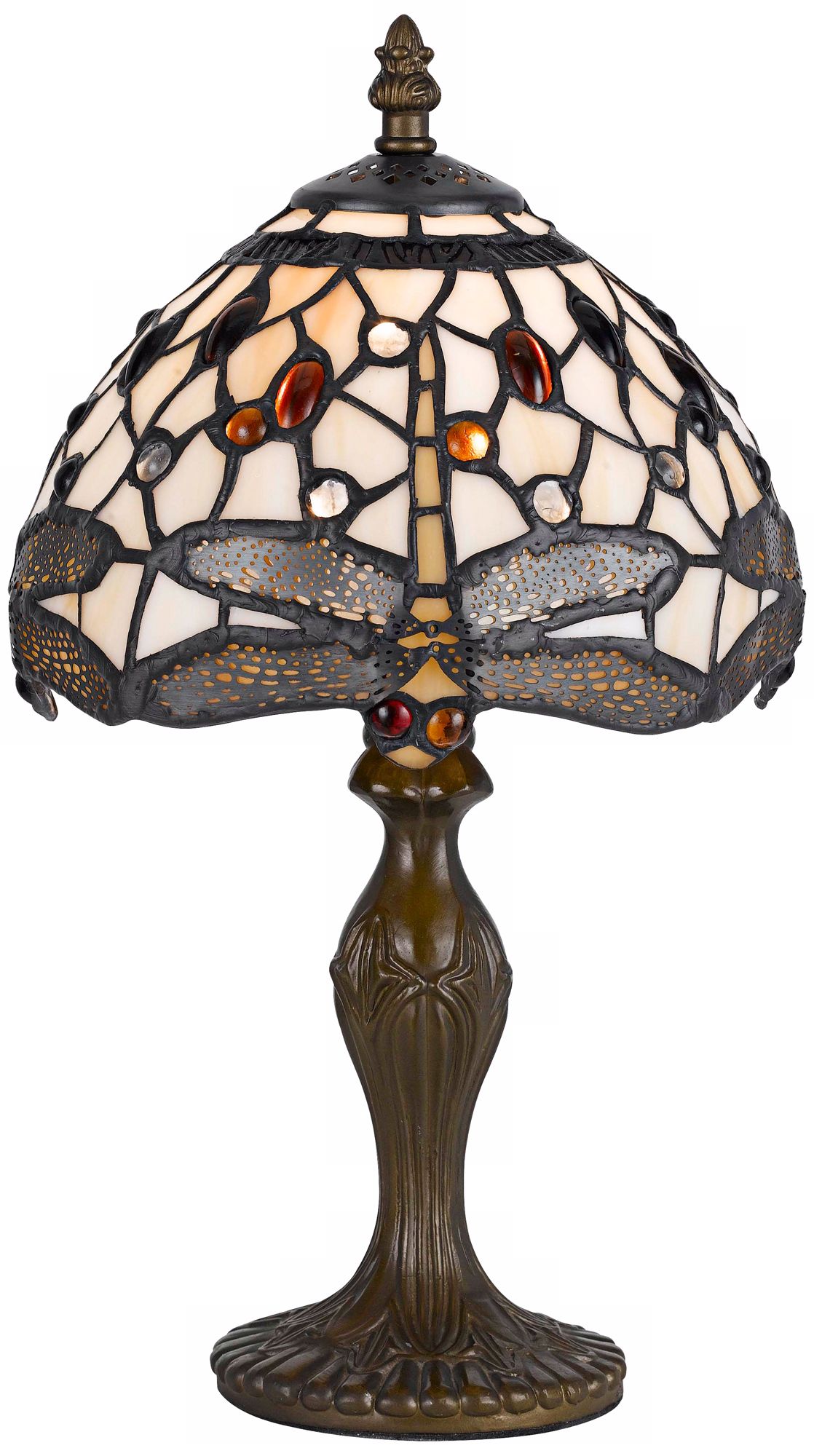 Dragonfly 14" High Tiffany Accent Lamp