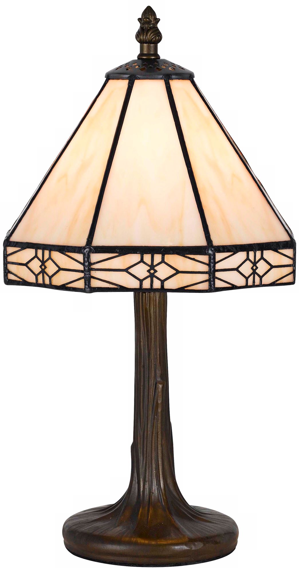 Mission Gallery Antique Brass Tiffany Style Accent Lamp