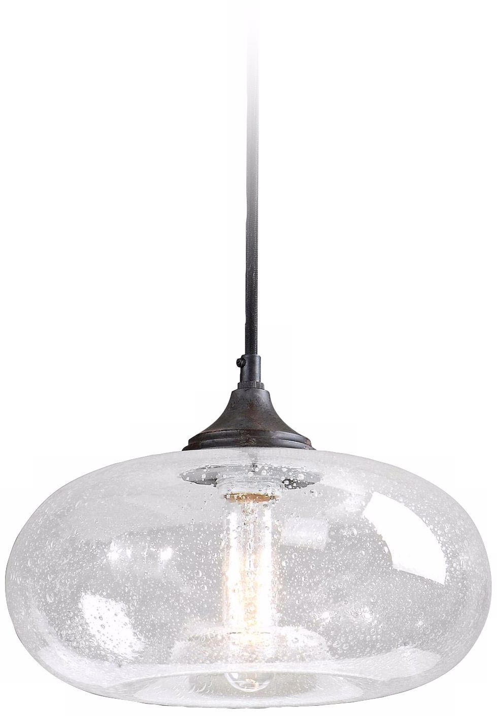 Torus One Light Seeded Glass Mini Pendant