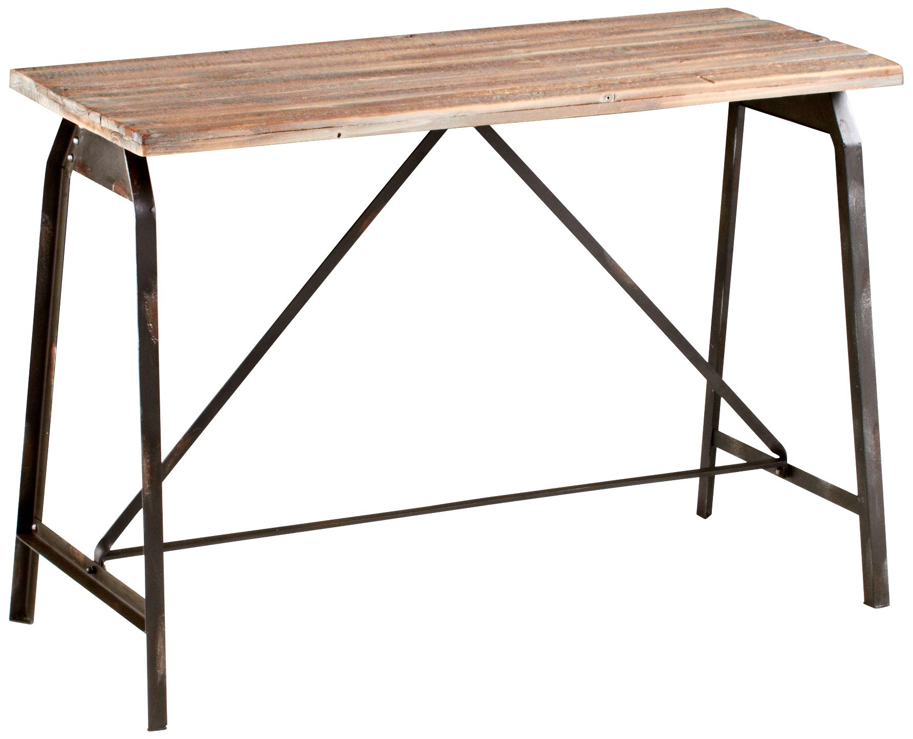 Laramie 44" Wide Raw Iron and Natural Wood Console