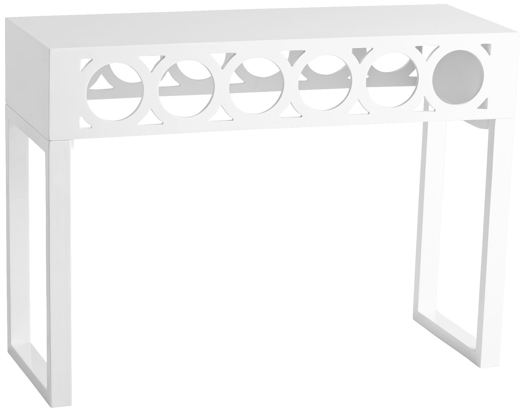 Rectangular White Lacquer Balbo Console Table