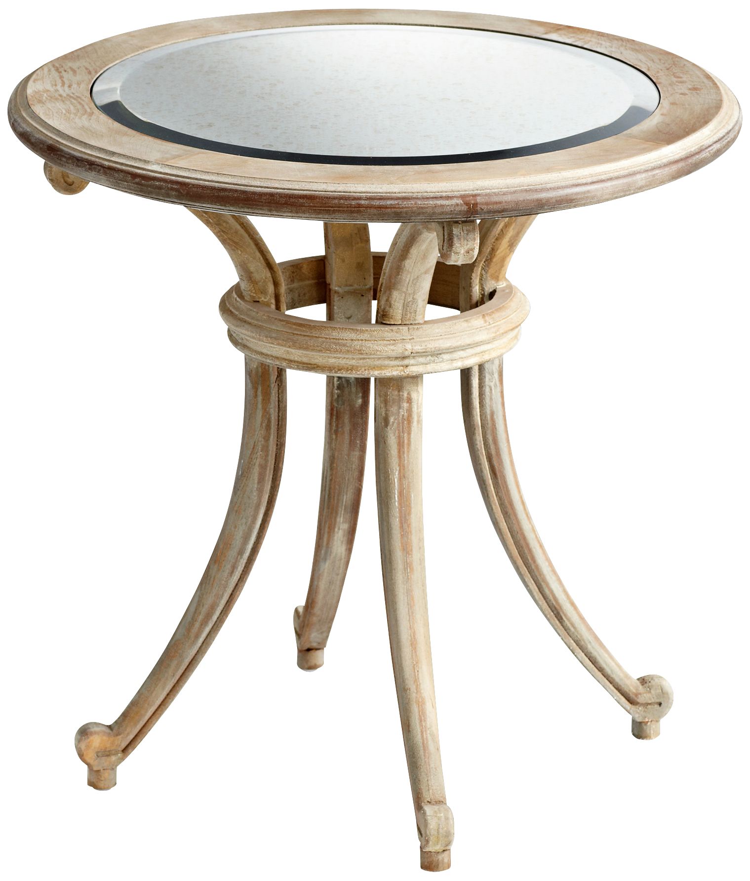 Round Wood and Oak Montclair Side Table