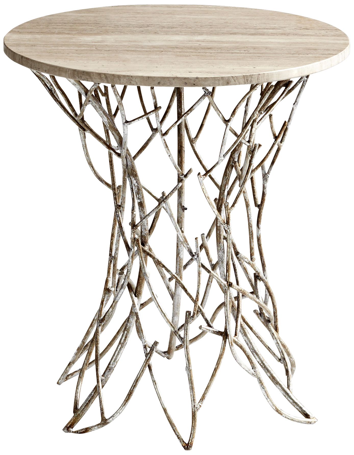 Antique Silver Twigs Side Table