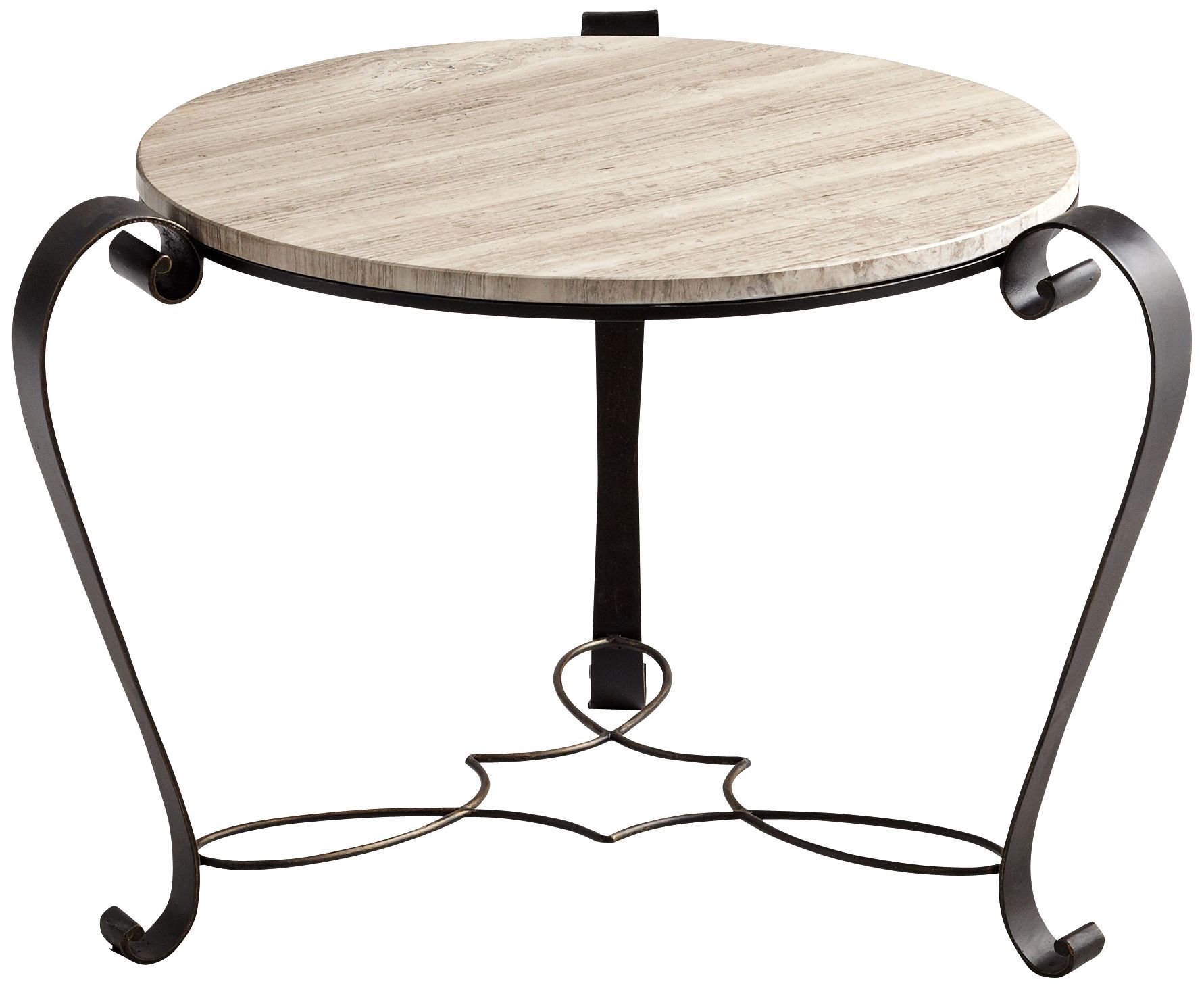 Granite and Iron Round Persal Side Table