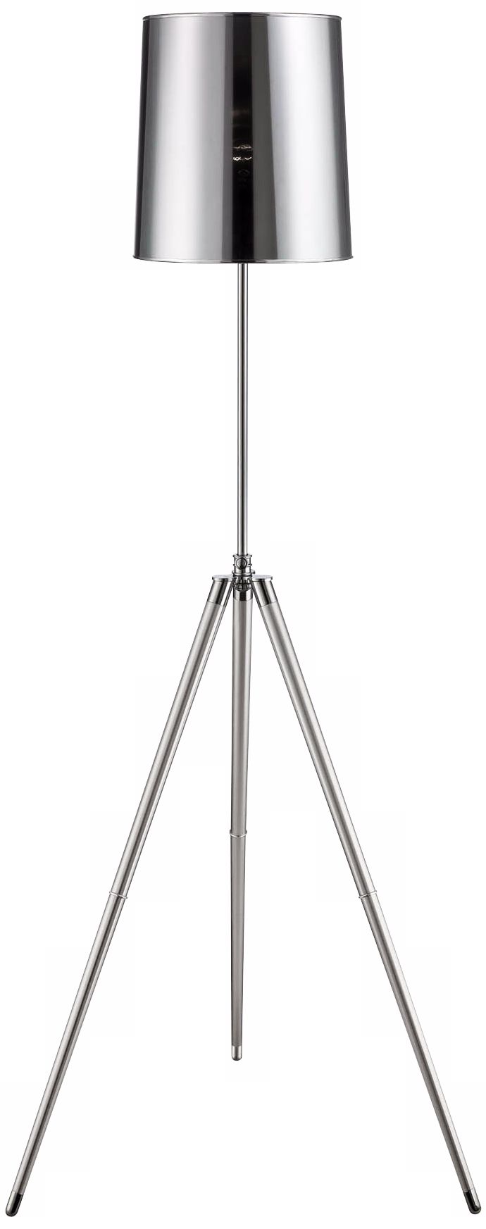 Lite Source Zarah Tripod Polished Steel Floor Lamp