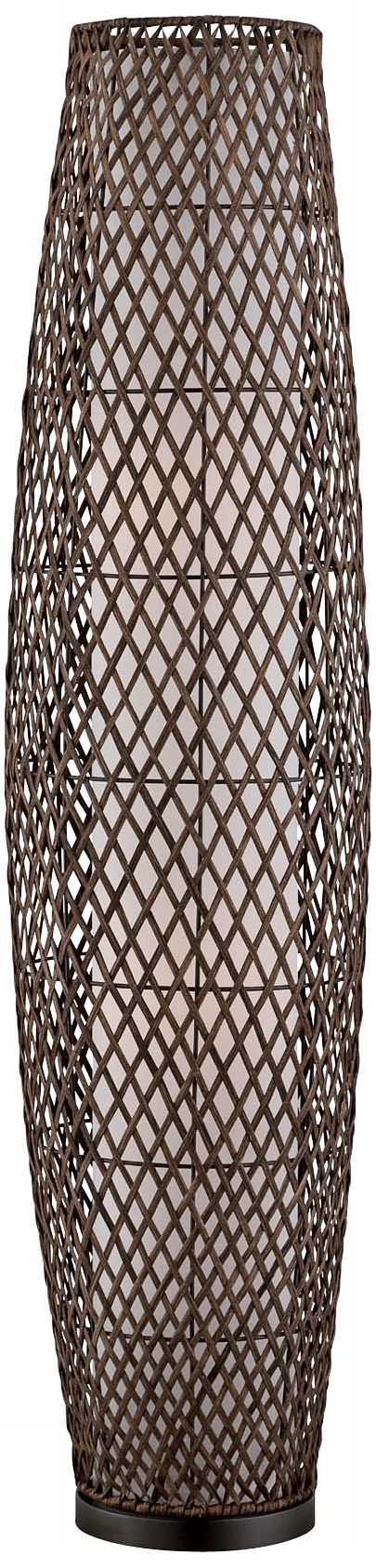 Lite Source Reaves Rattan and Metal 2-Light Floor Lamp