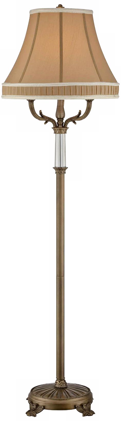 Lite Source Bradley Crystal and Antique Brass Floor Lamp