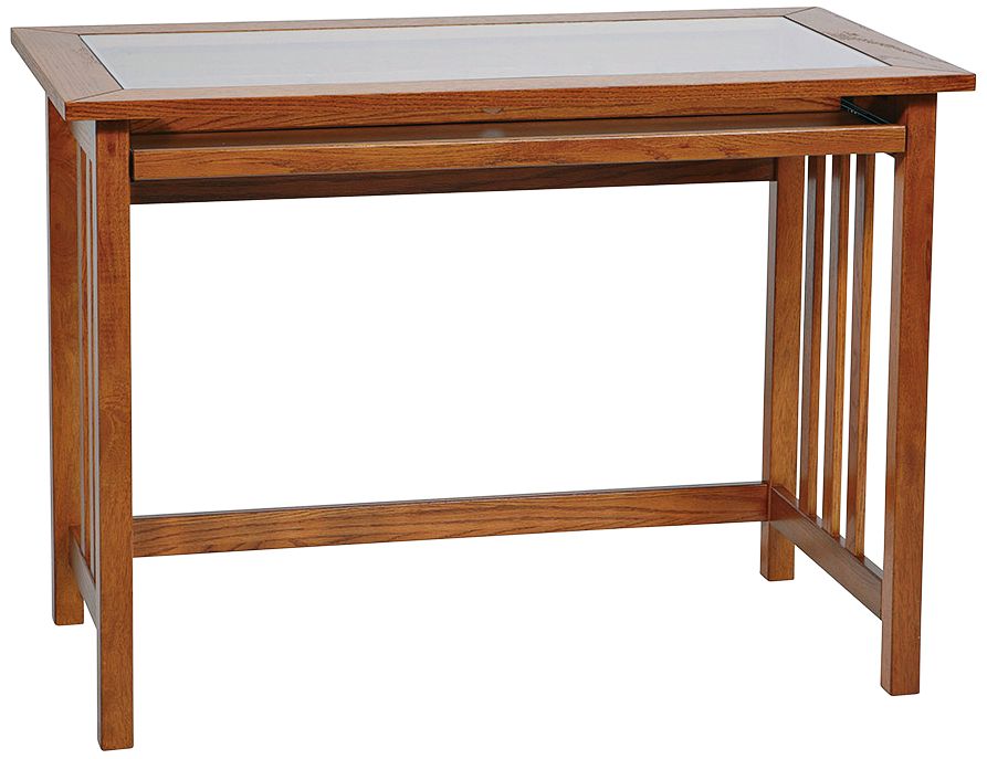 Mission Keyboard Tray Oak Computer Desk