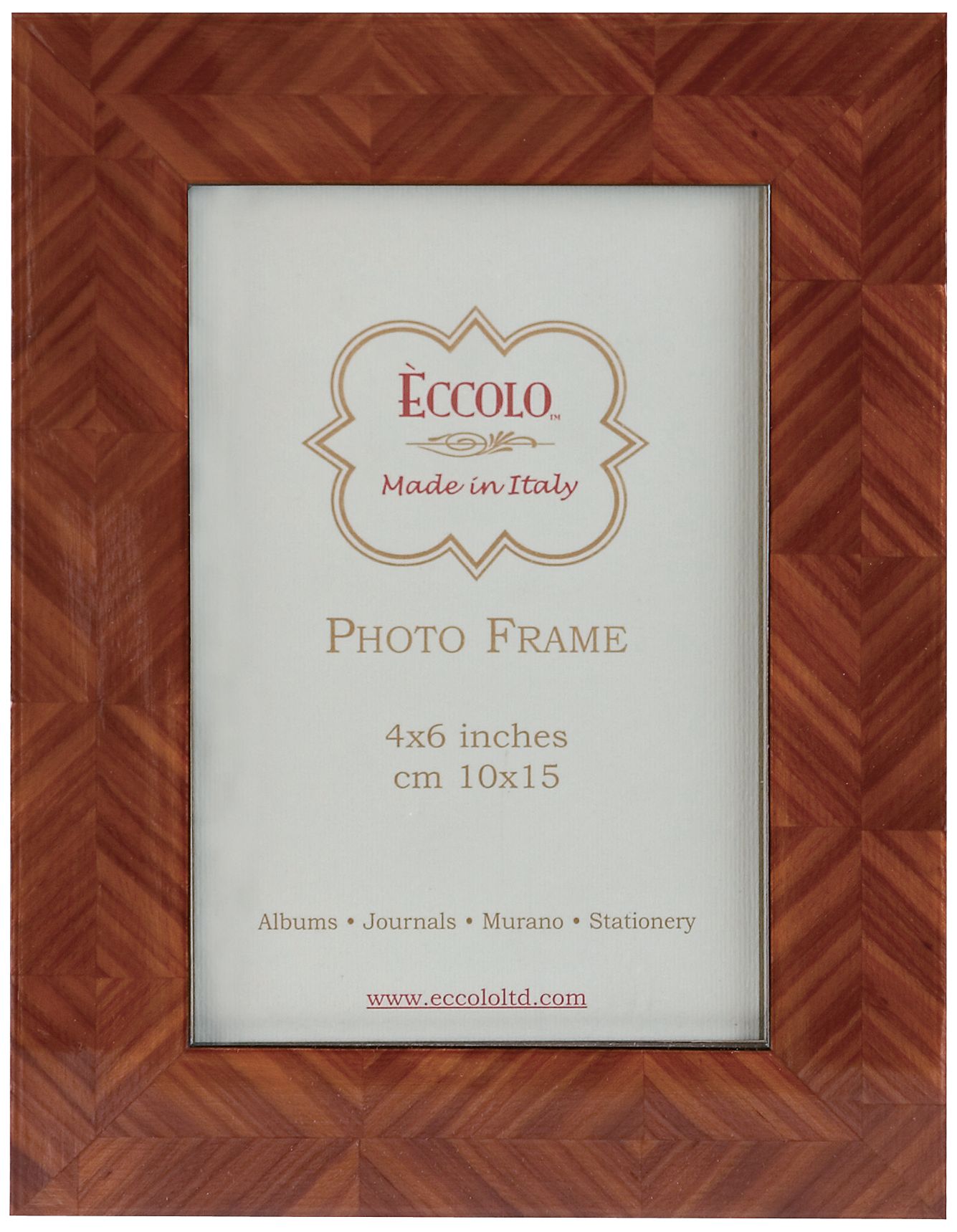 Marquetry 4"x6" Wood Tan Picture Frame