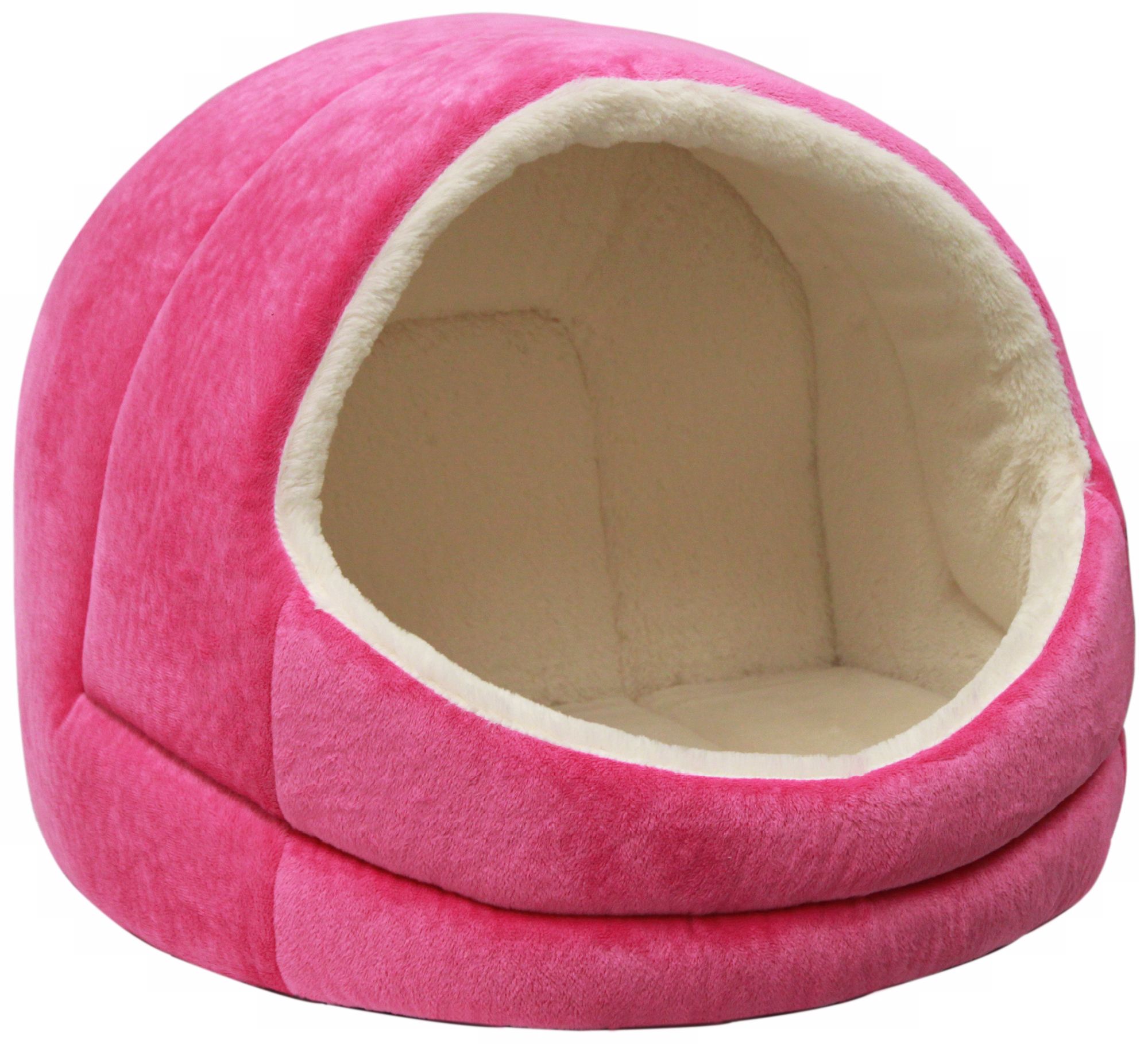 Fuchsia Micro-Suede Pet Bed Hut