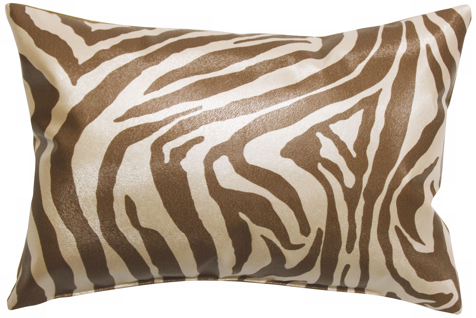 Faux Leather Brown Zebra 20" Wide Decorative Throw Pillow