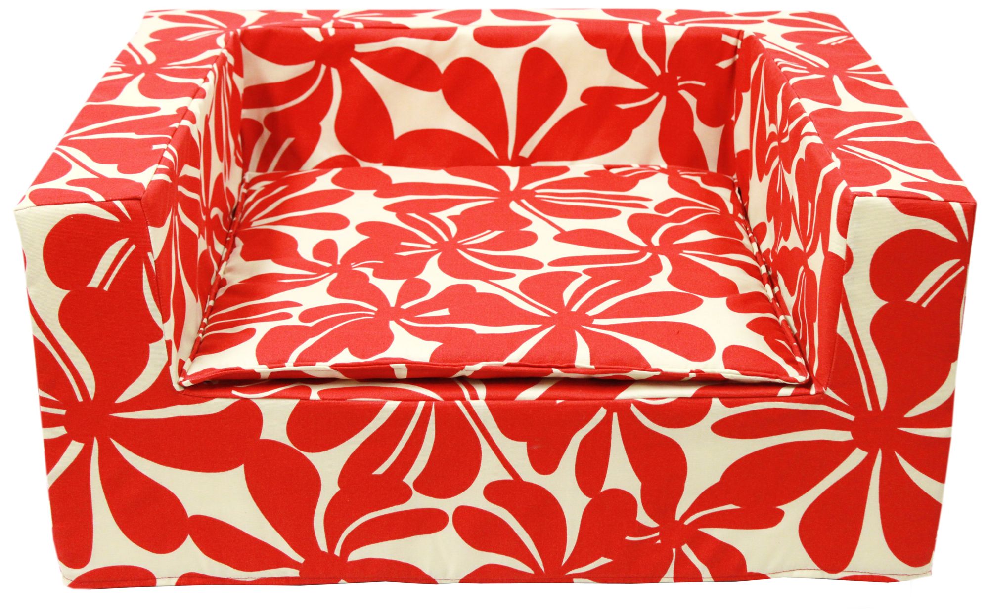 Luxury Red Floral 27" Wide Medium Sofa Pet Bed