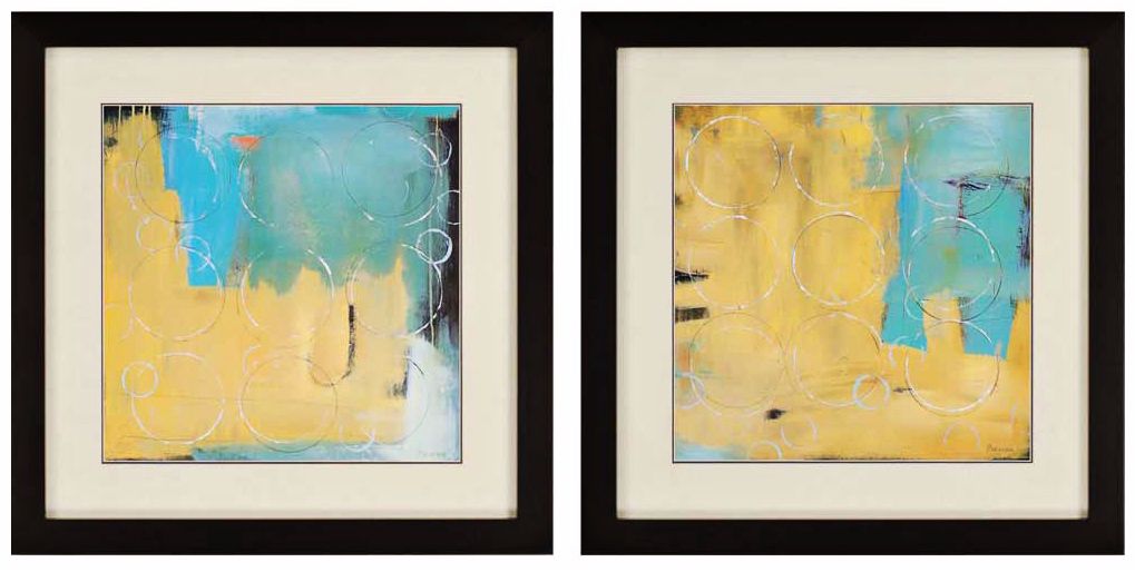 Set of 2 Loops 27" High Framed Abstract Wall Art