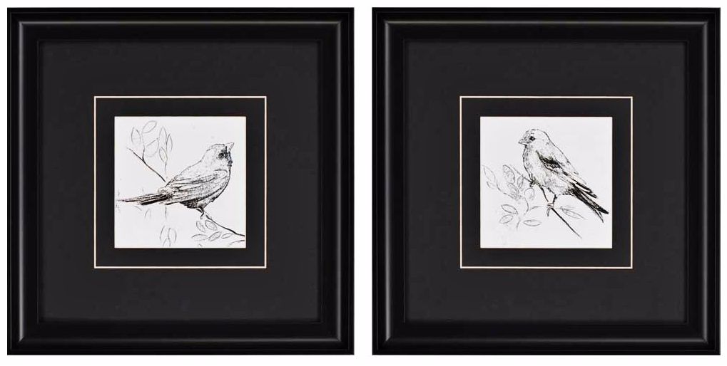 Set of 2 Song Birds Wall Art Prints