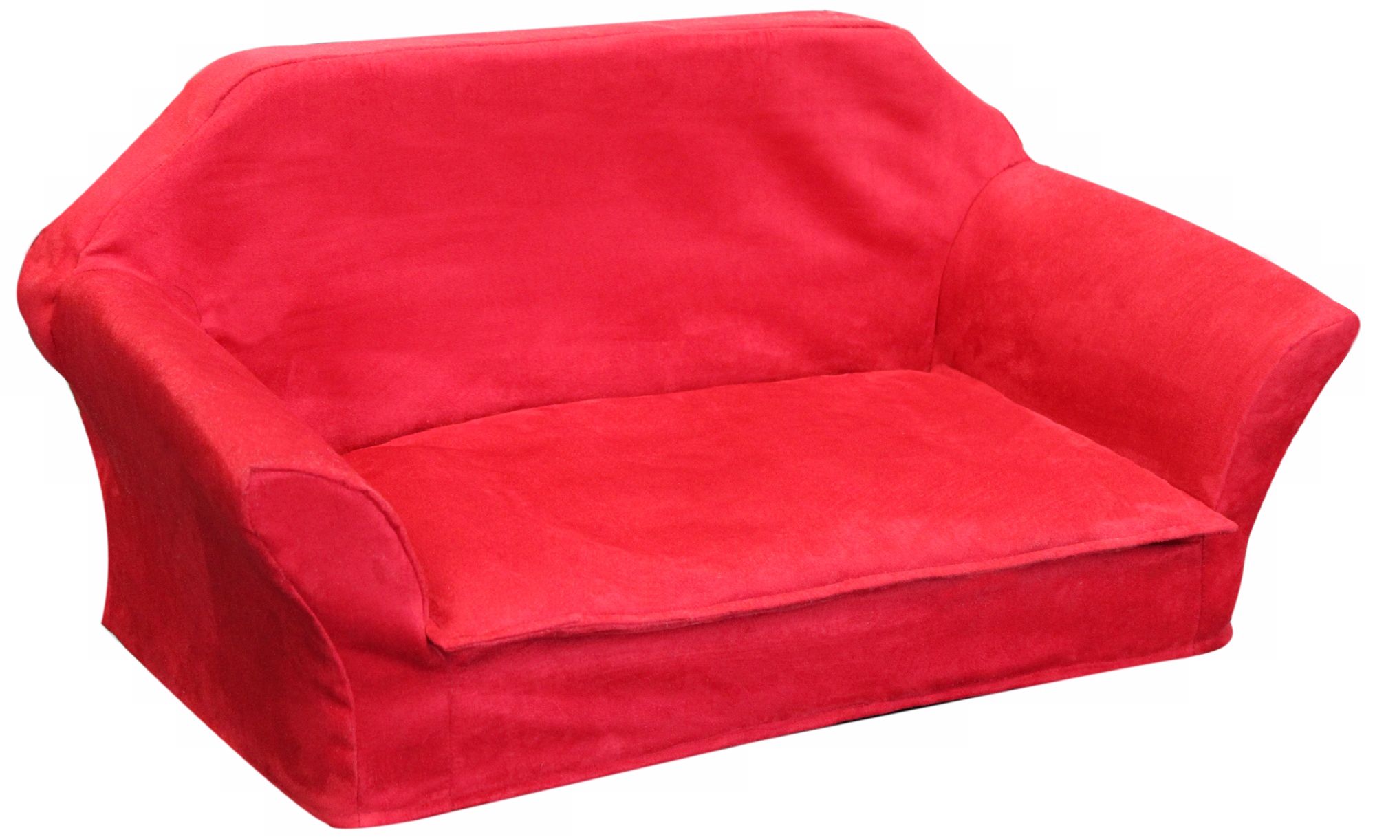 Lipstick Red Micro-Suede Pet Sofa Bed