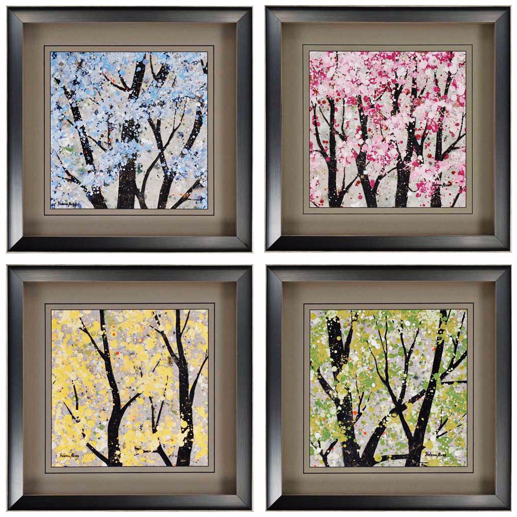 Four Seasons Set of 4 18" Square Framed Wall Art