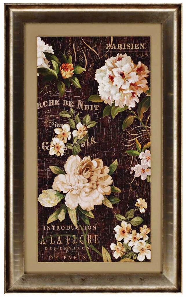 Fleurs Antique I 50" High French Floral Wall Art