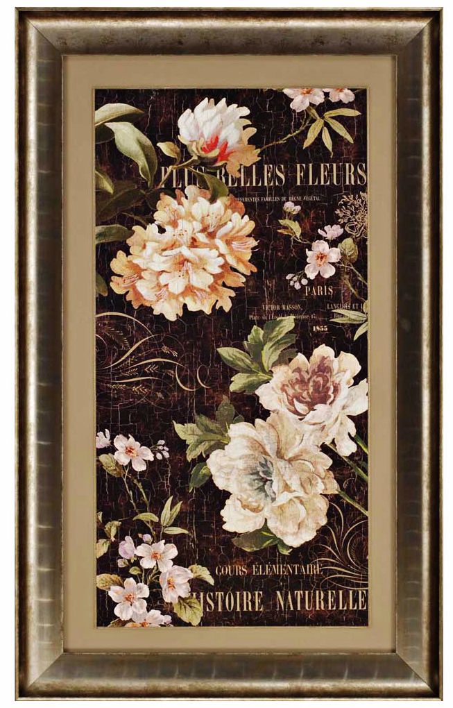 Fleurs Antique II 50" High French Floral Wall Art