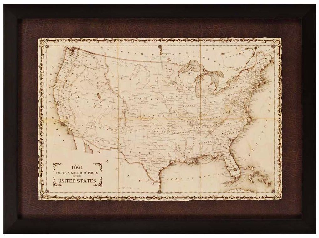 American Posts/Forts 1861 39" Wide Framed Wall Art