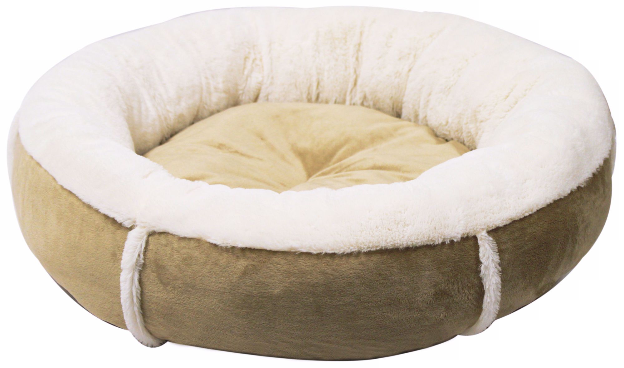 Wheat 24" Wide Round Bumper Medium Pet Bed