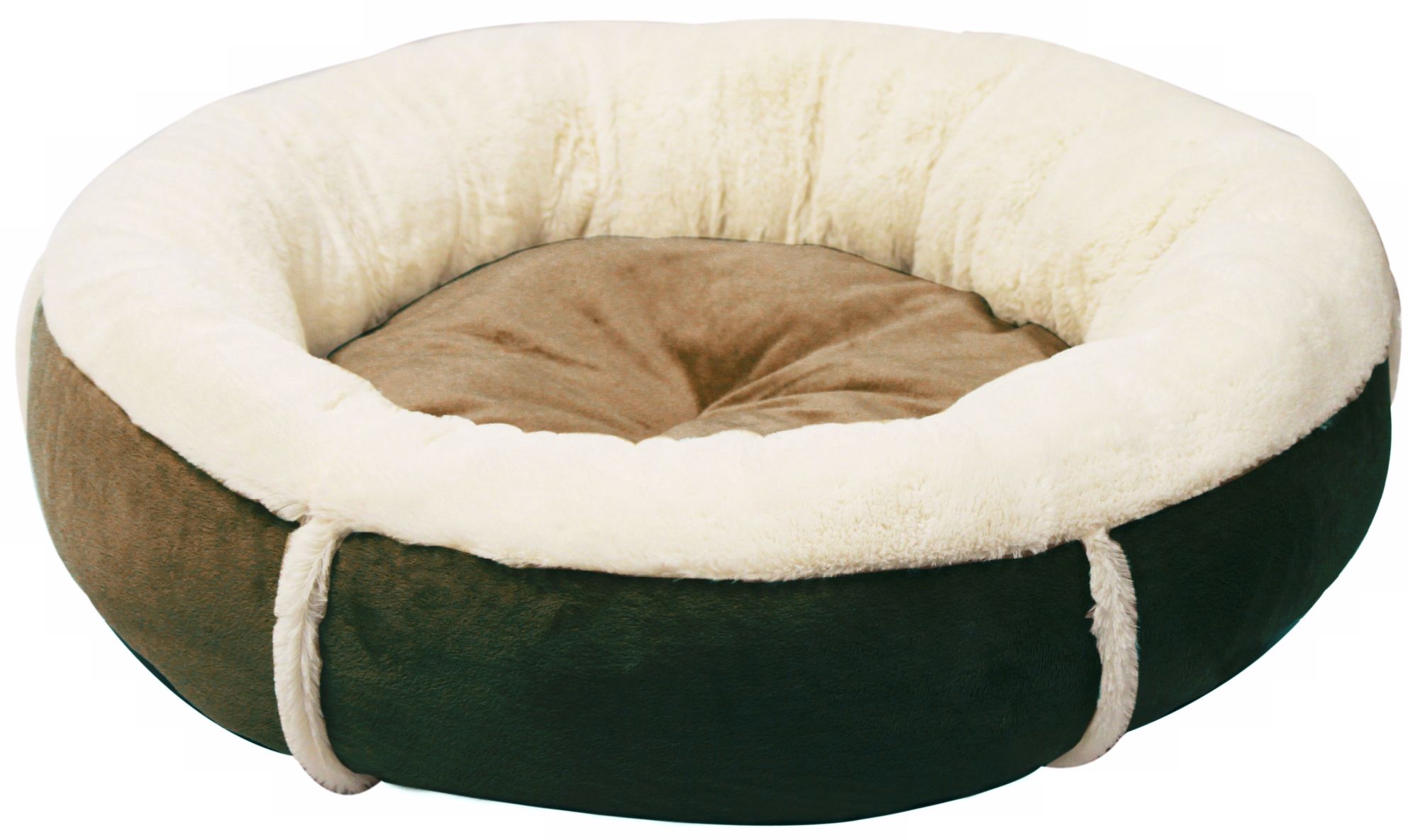 Brown 28" Wide Round Bumper Large Pet Bed