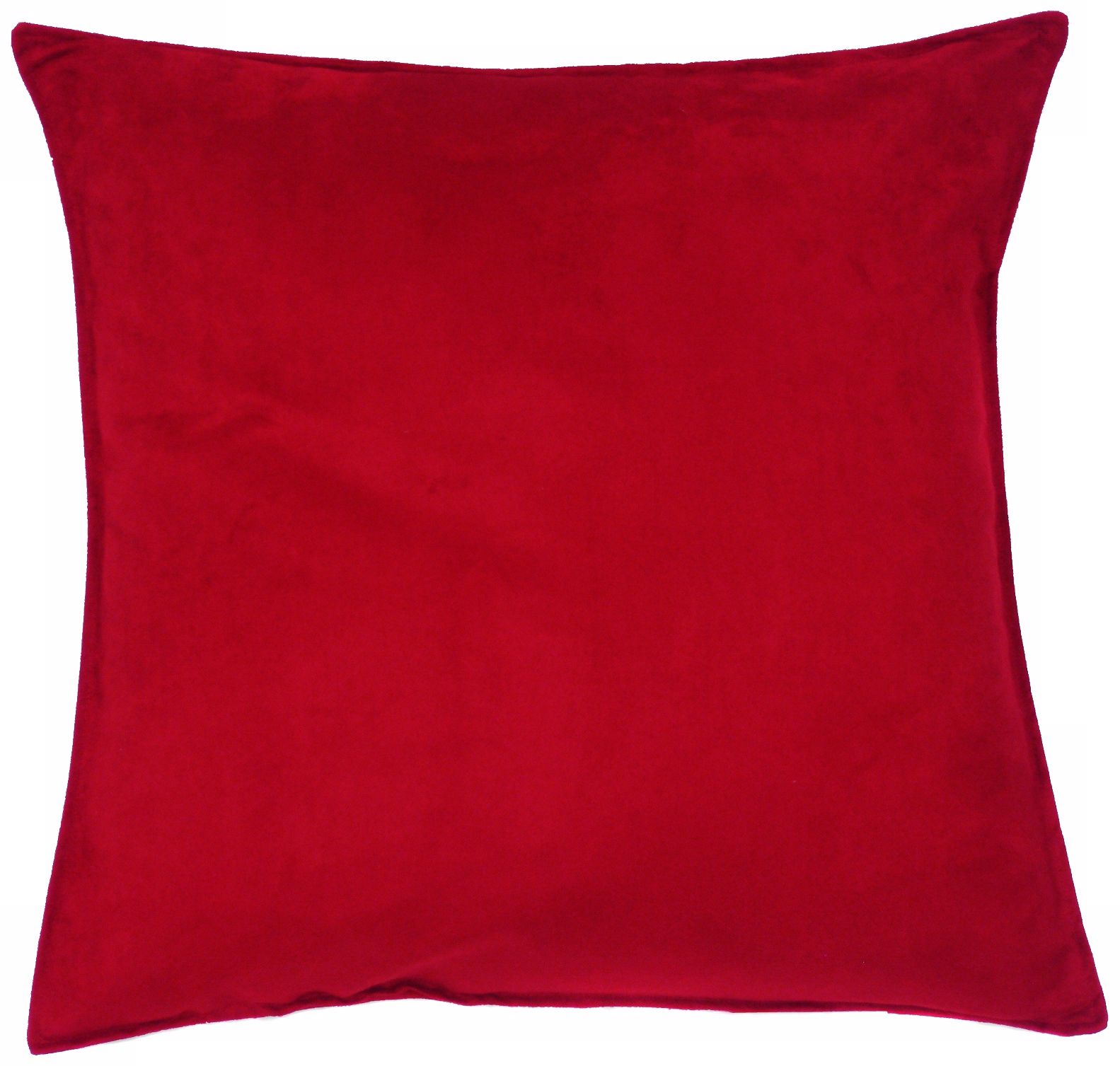 Set of 2 Lipstick Red Suede 18" Square Down Throw Pillow