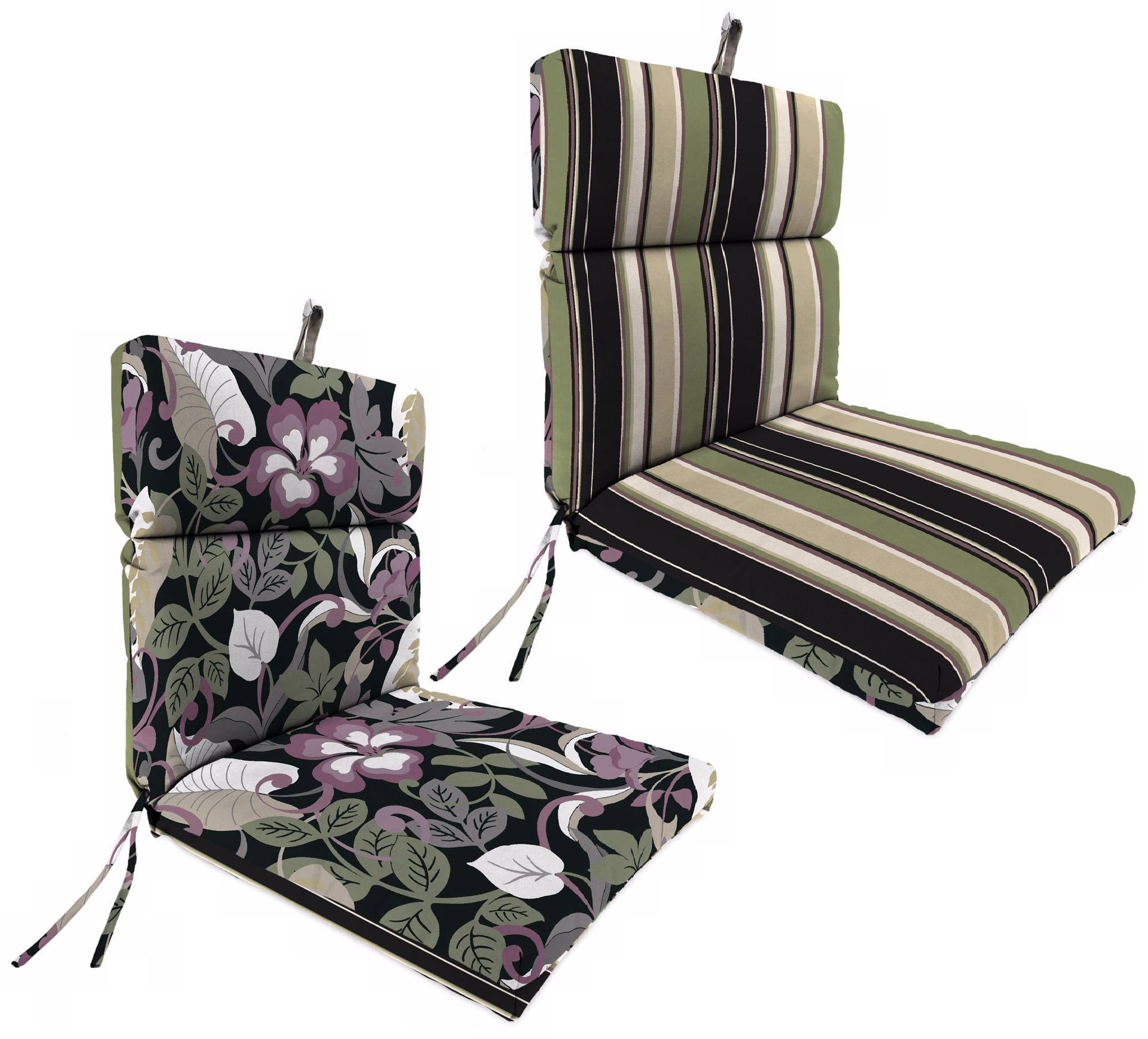 Black Tan Grape French Edge 21" Outdoor Chair Cushion